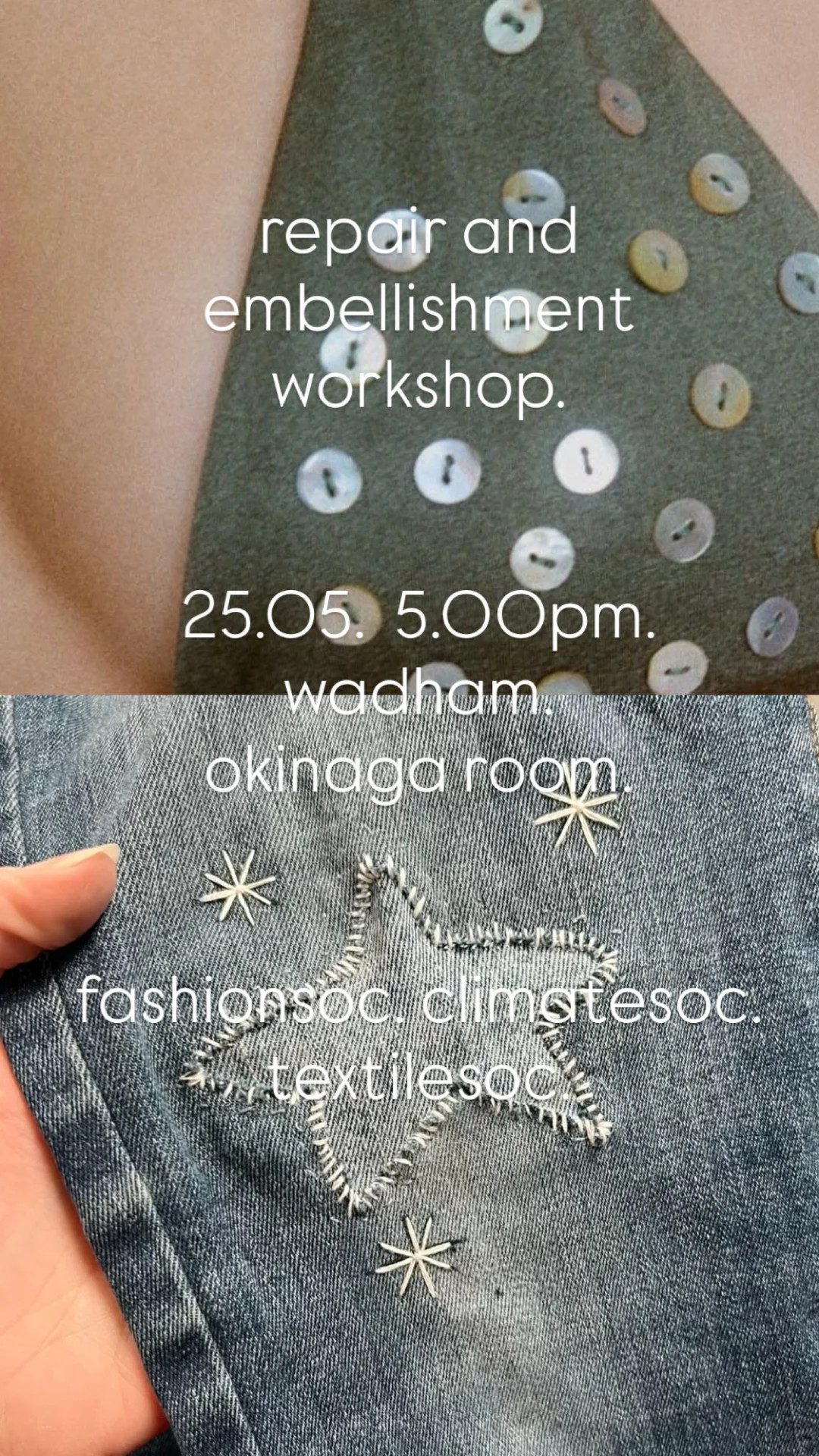repair+embellishment sustainable workshop
