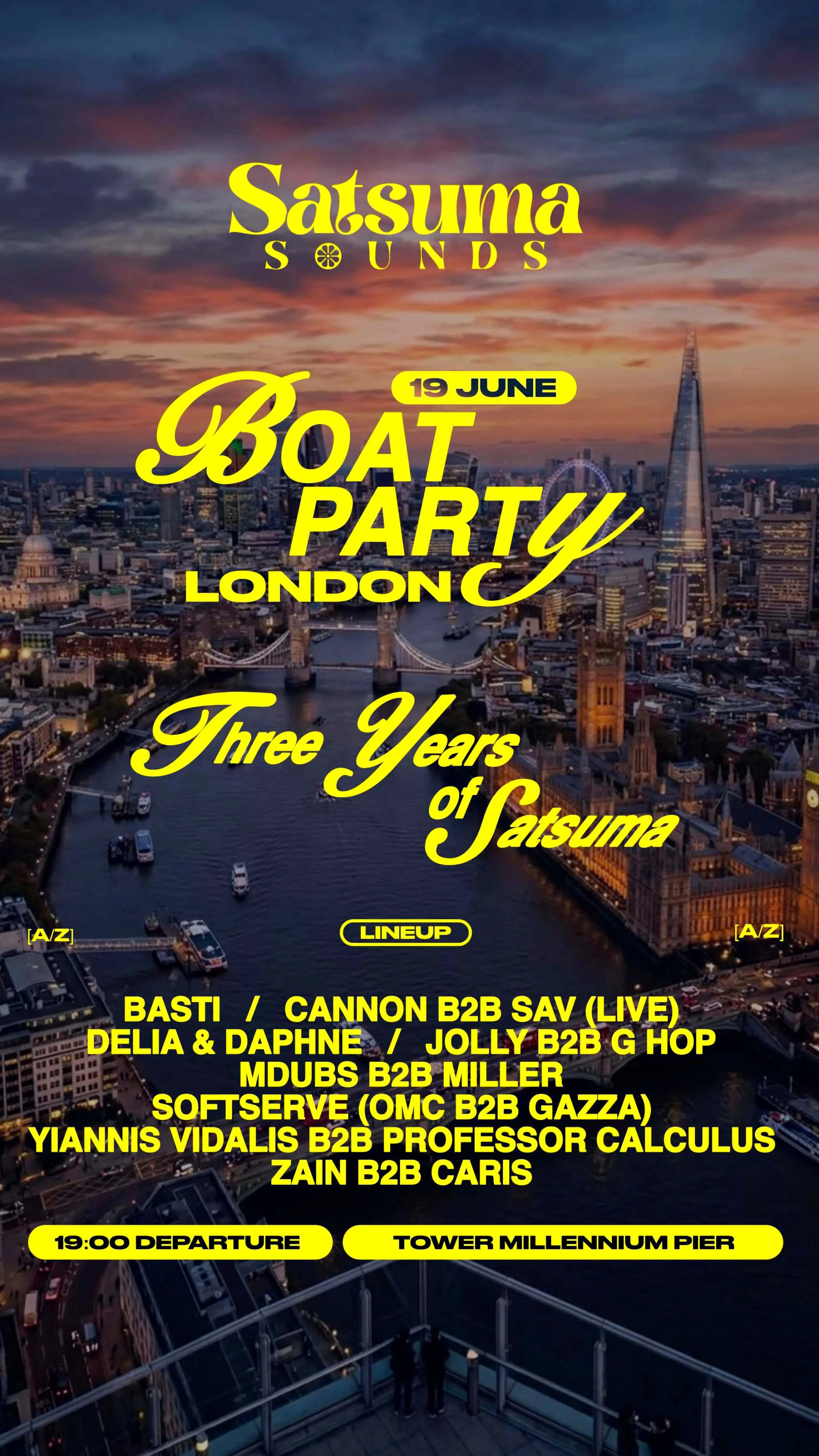 SATSUMA SOUNDS: Boat Party // 3 Years of Satsuma
