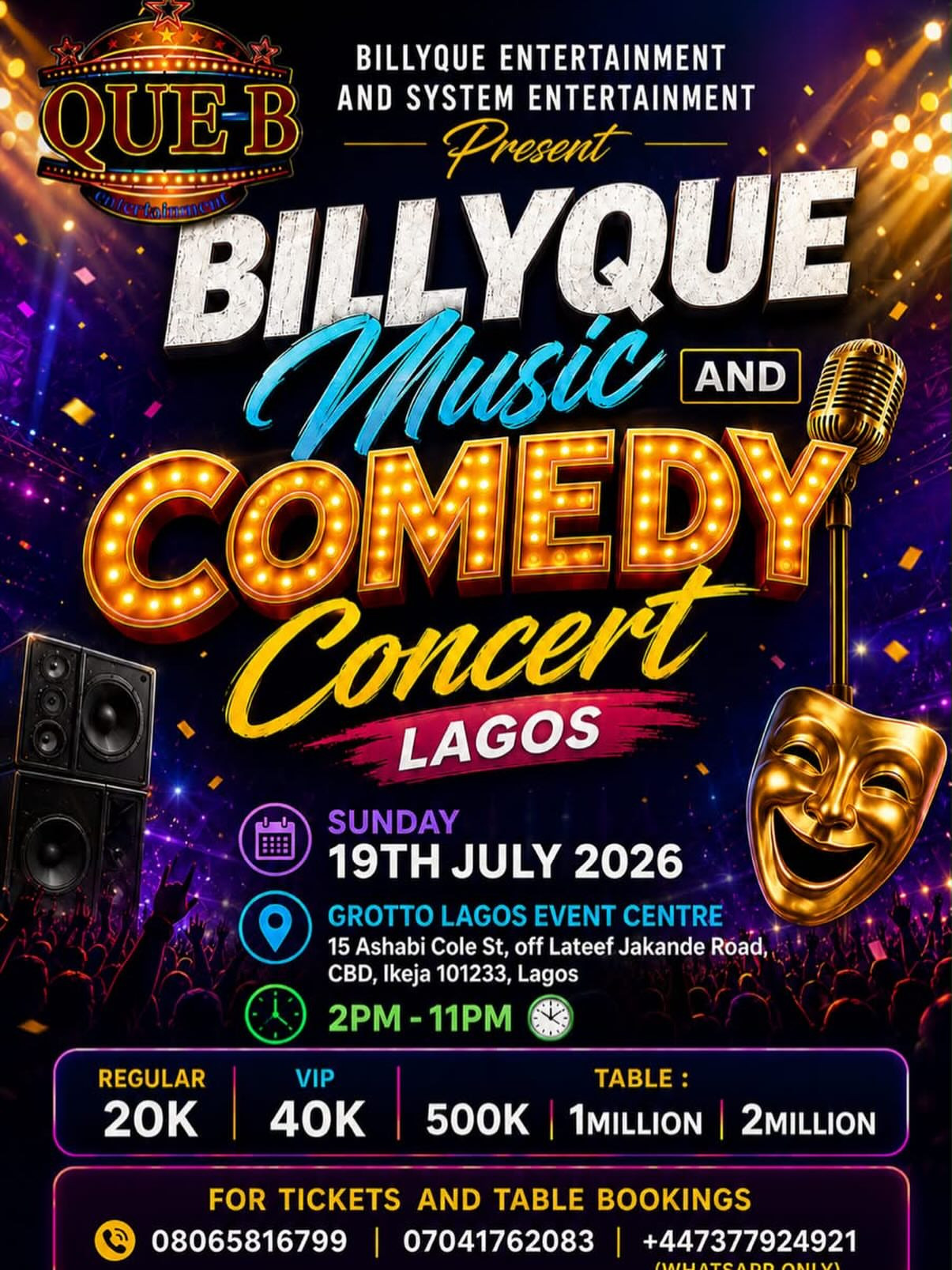 Billyque Music And Comedy Concert LAGOS