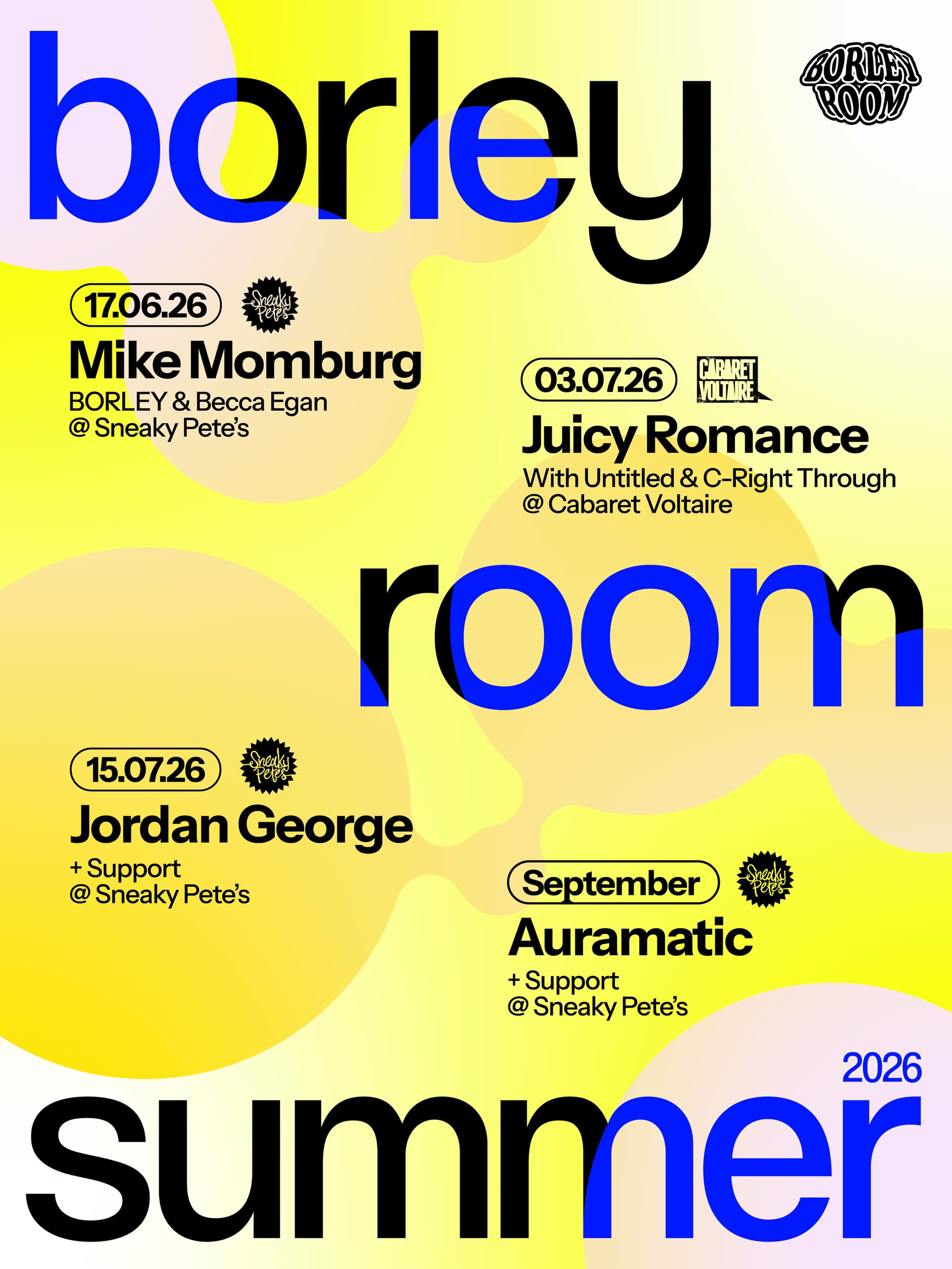 Borley Room Summer Calendar
