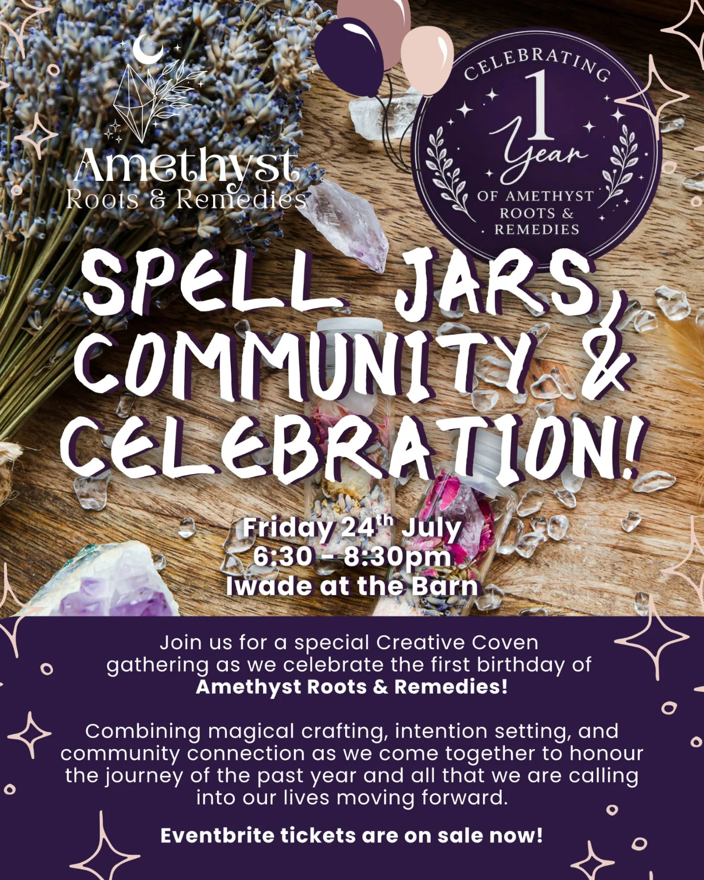 Creative Coven workshop - Spell Jars, Community & Celebration