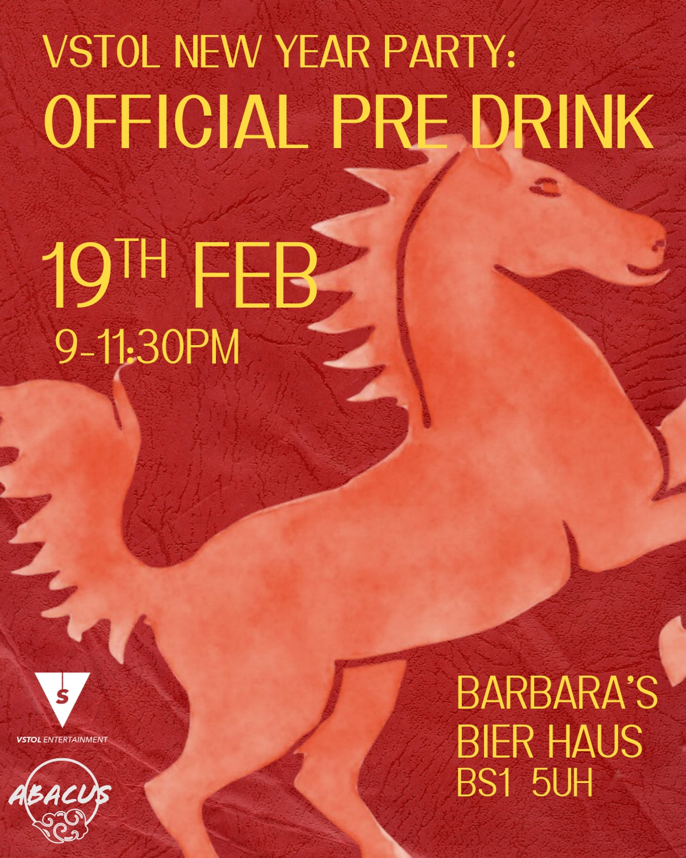 VSTOL & ABACUS Presents: Official New Year Party Pre Drink