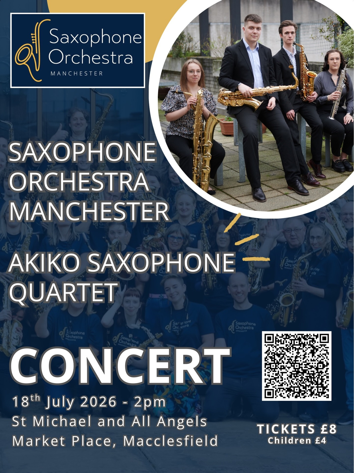 Saxophone Orchestra Manchester and the Akiko Saxophone Quartet Concert