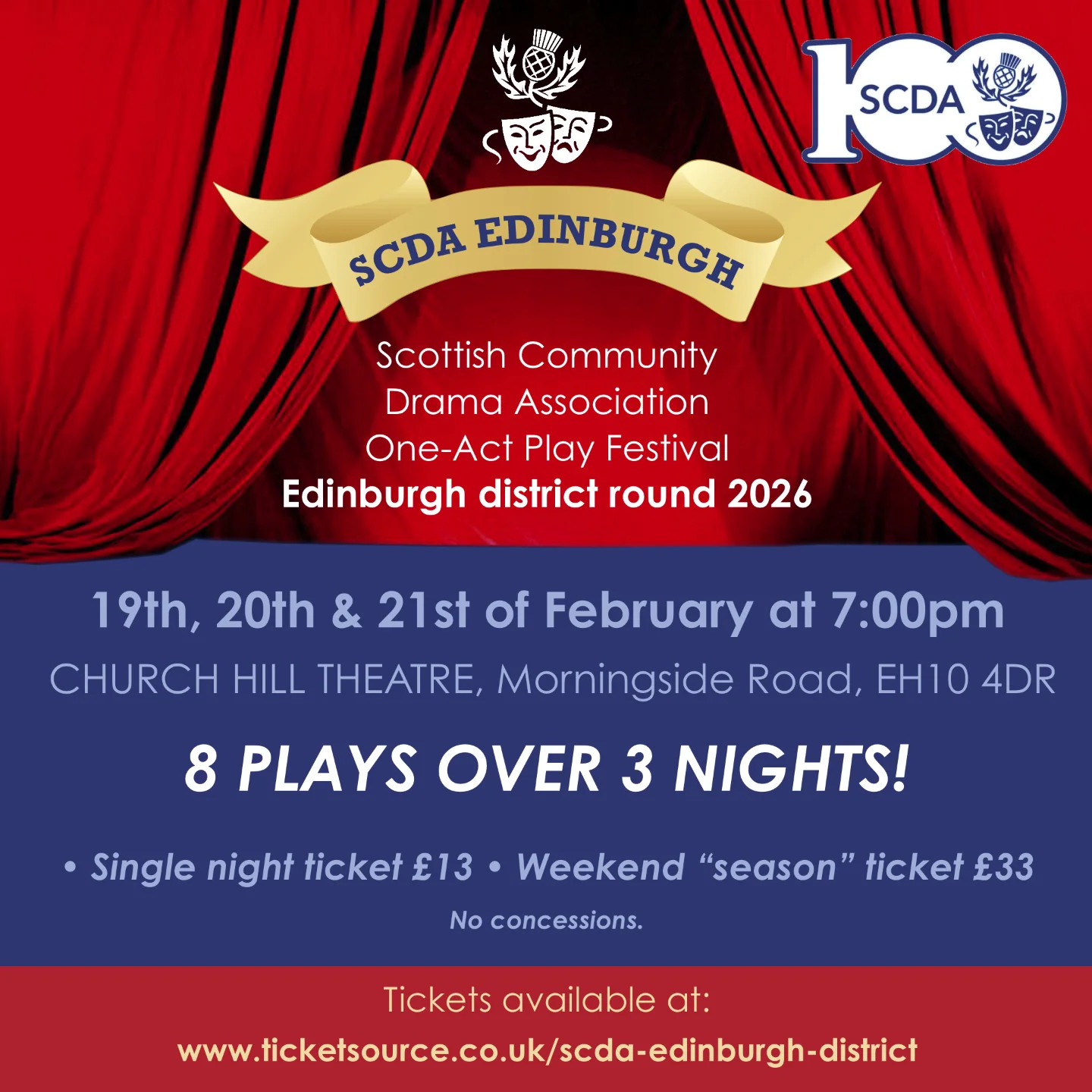 SCDA Edinburgh One Act Play Festival 2026