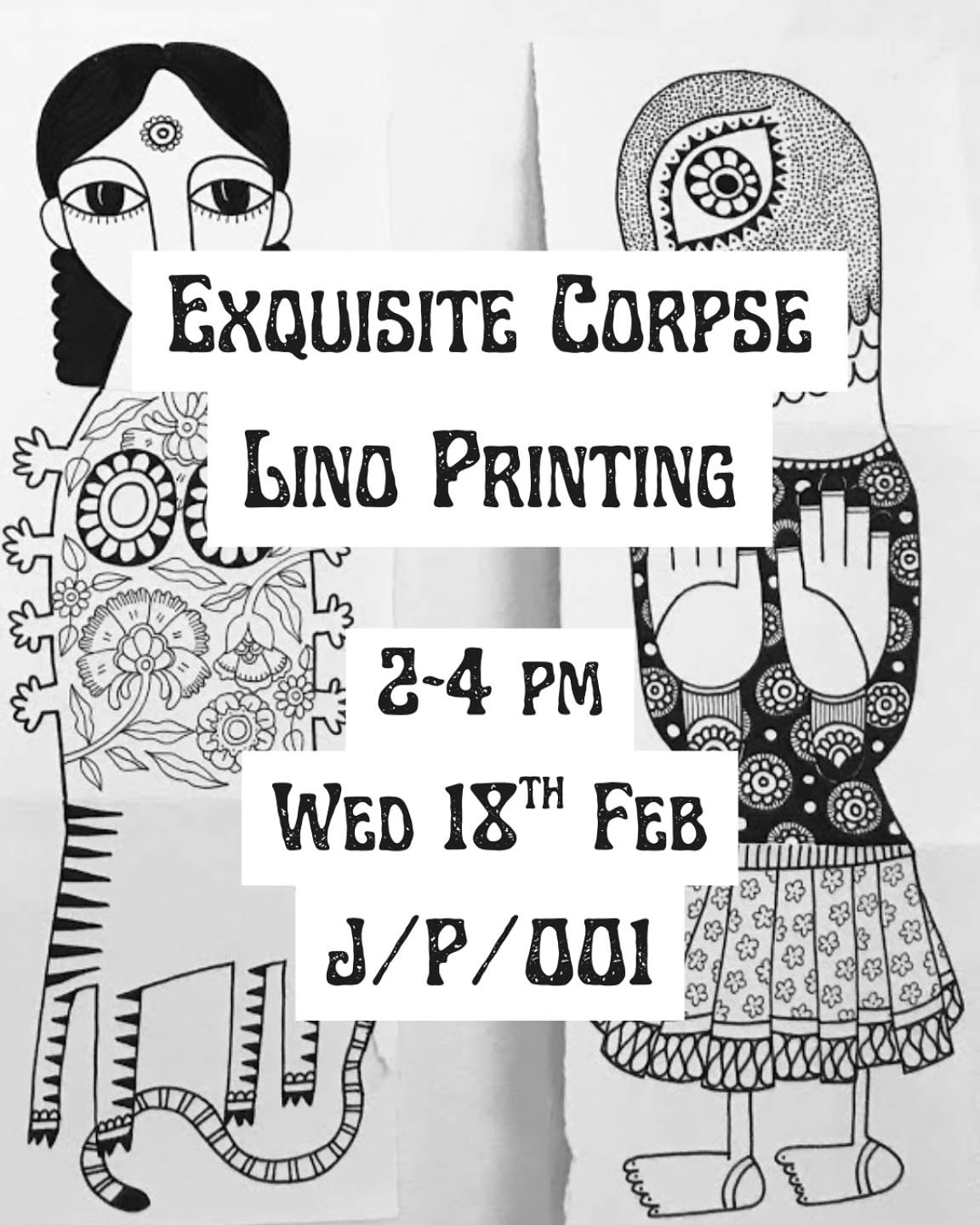 Exquisite Corpse Lino Printing