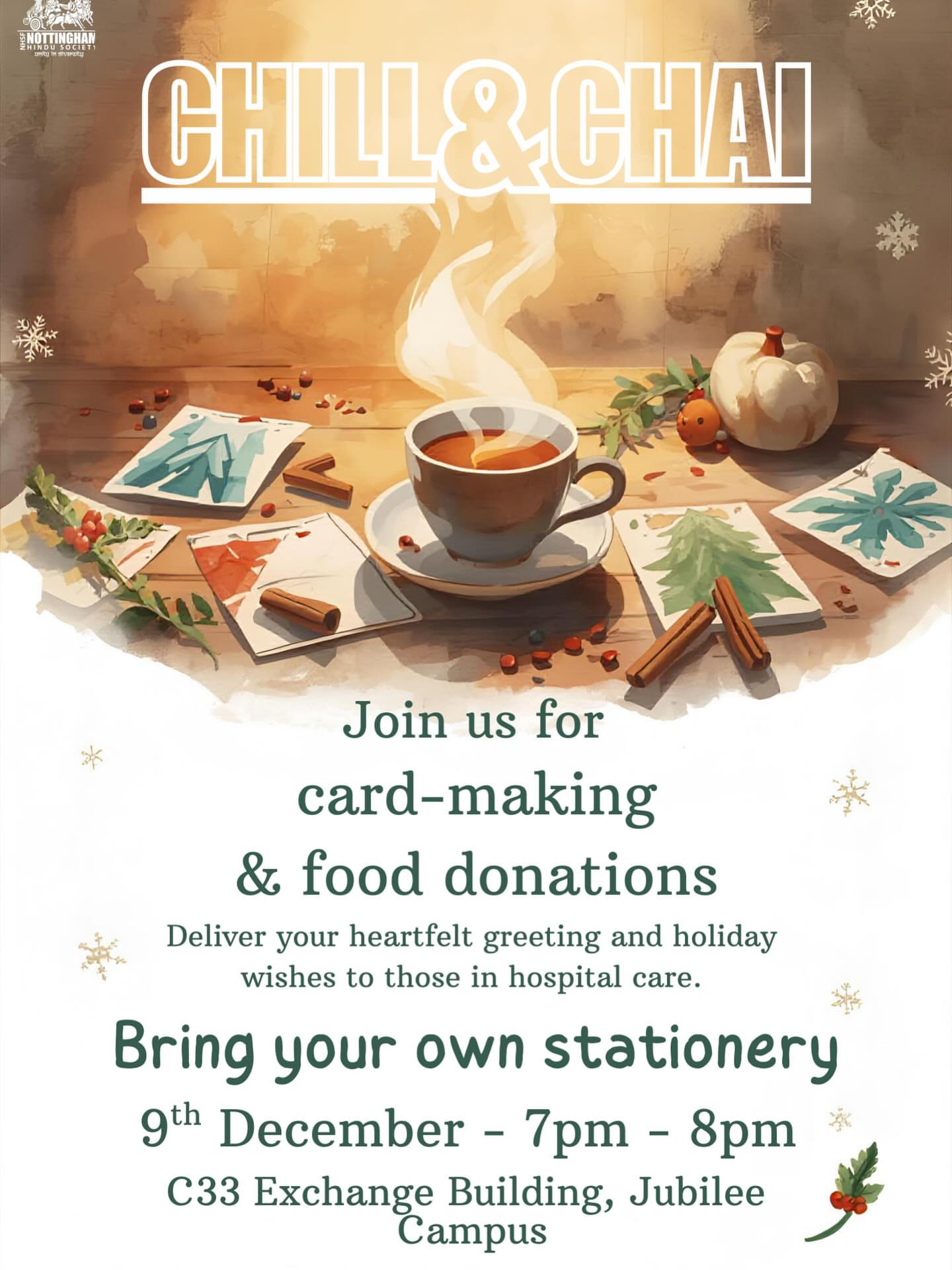Chill & Chai: Card-Making & Food Donations