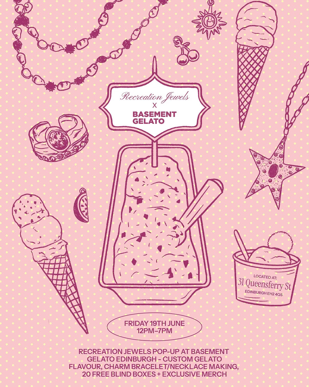 Recreation Jewels x Basement Gelato Pop-Up