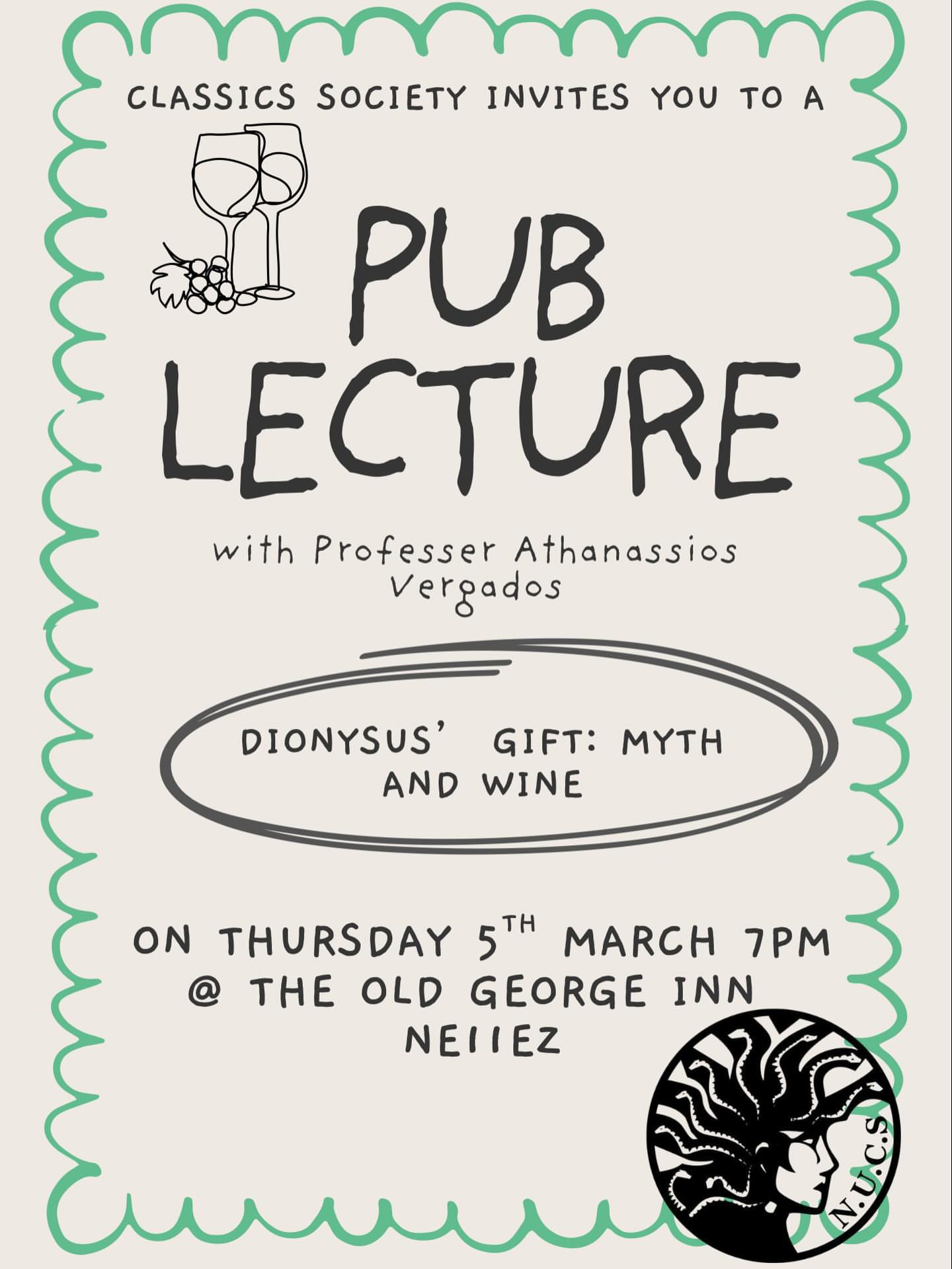 Pub Lecture: Dionysus's Gift: Myth and Wine