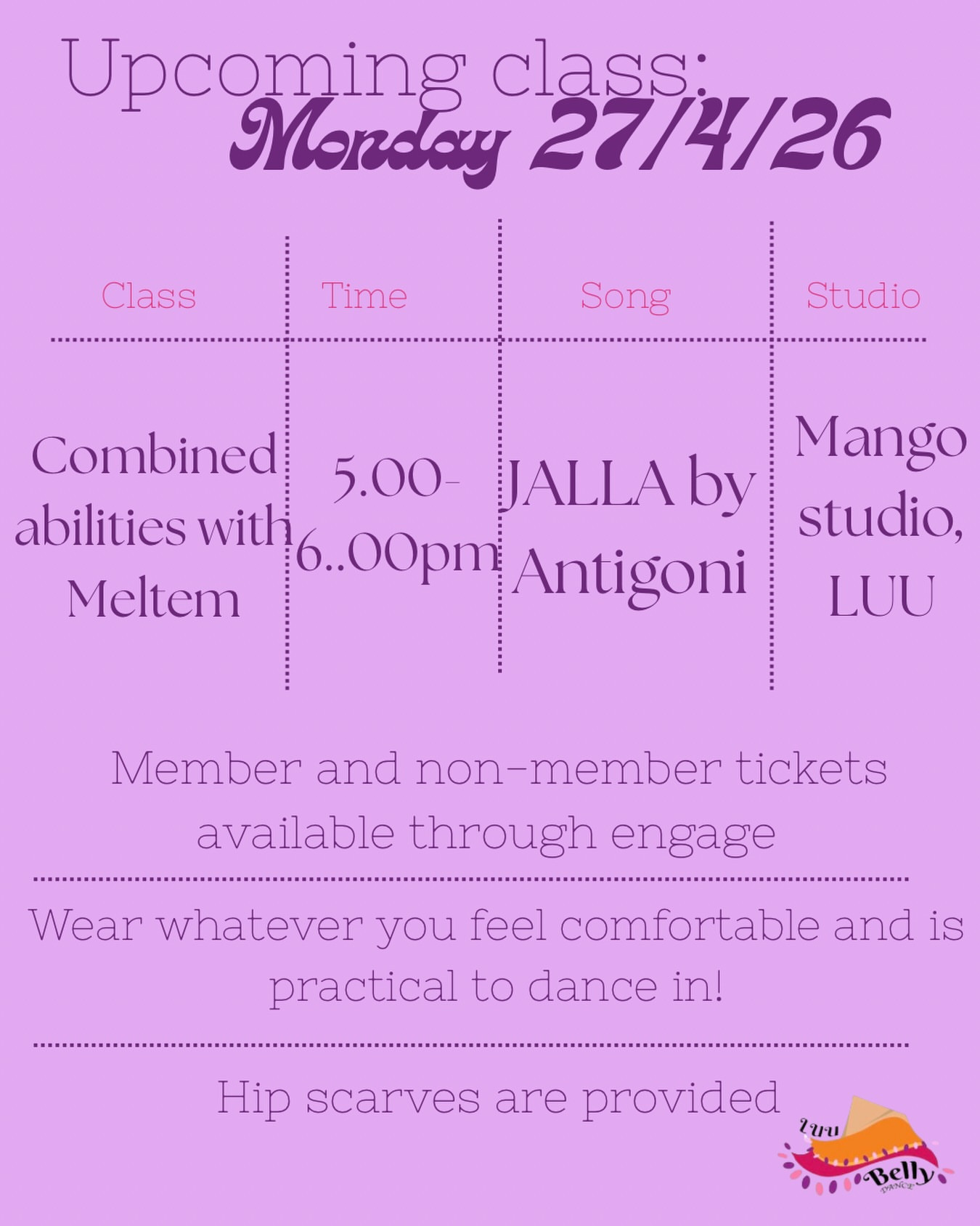 Mixed abilities belly dance class