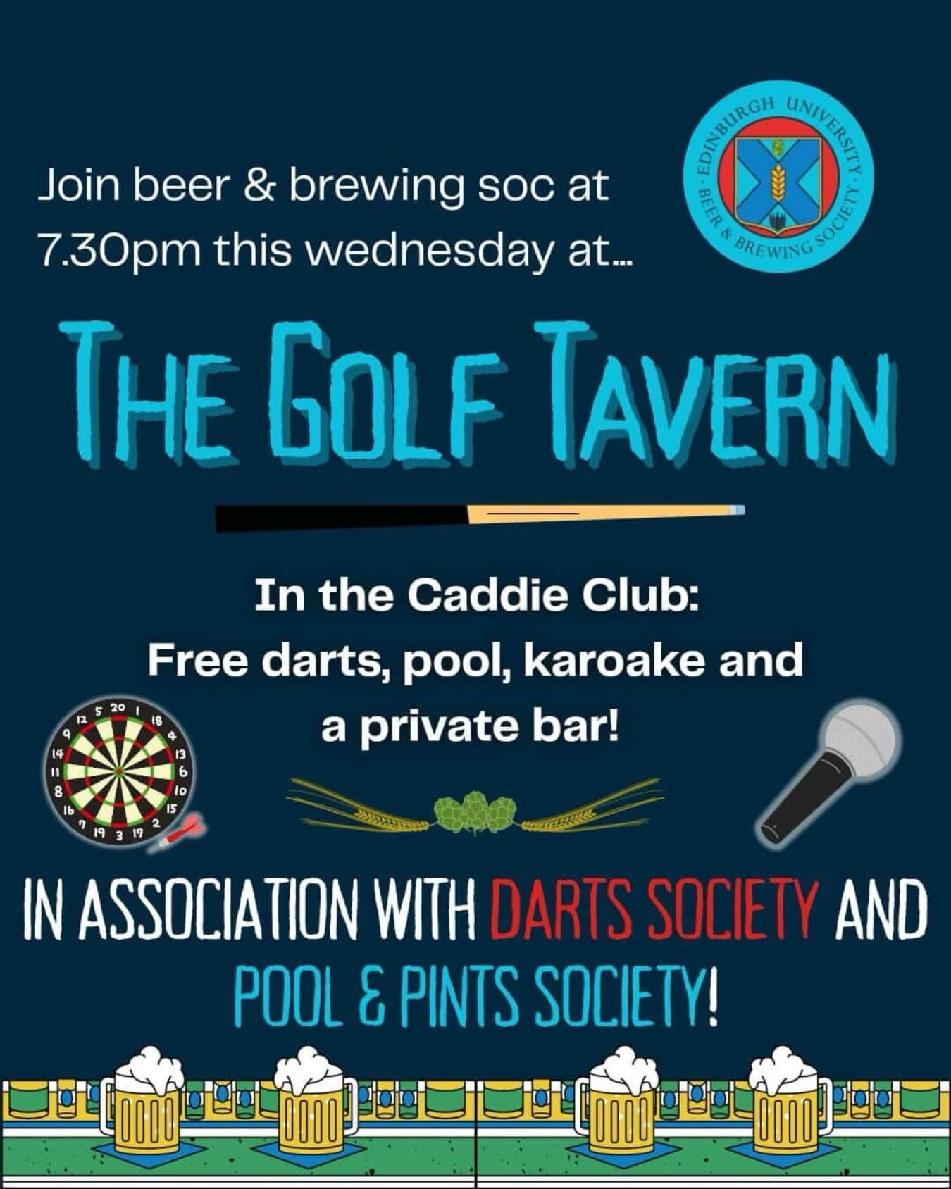 Beer and Brewing Society & Darts Society collab