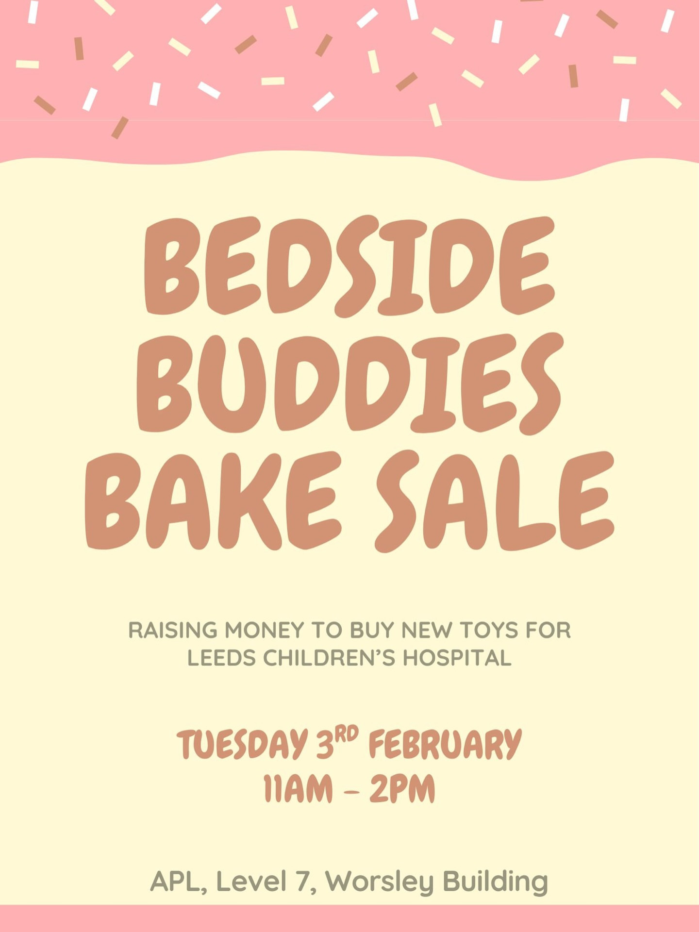 Bedside Buddies Bake Sale