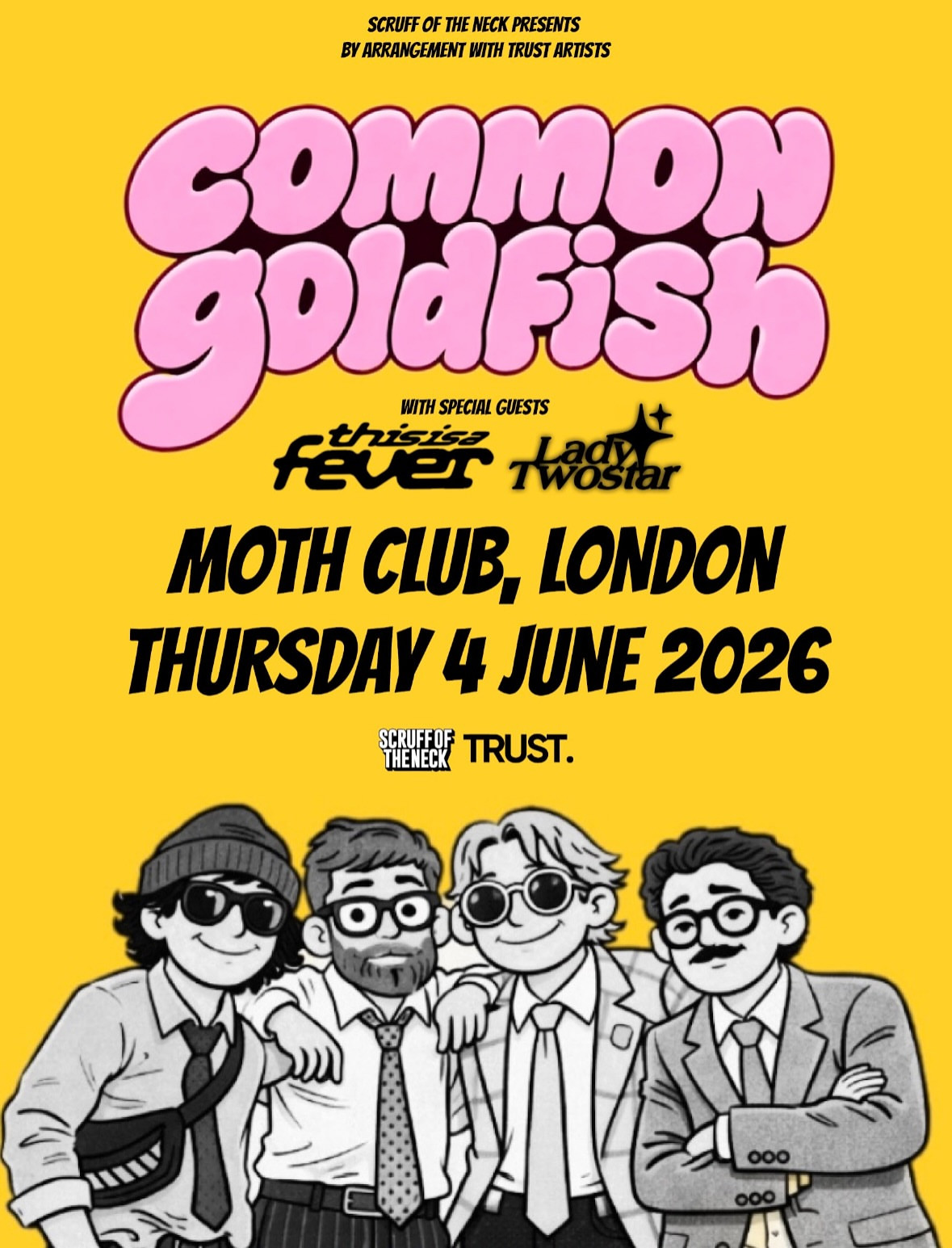 Lady Twostar supporting Common Goldfish