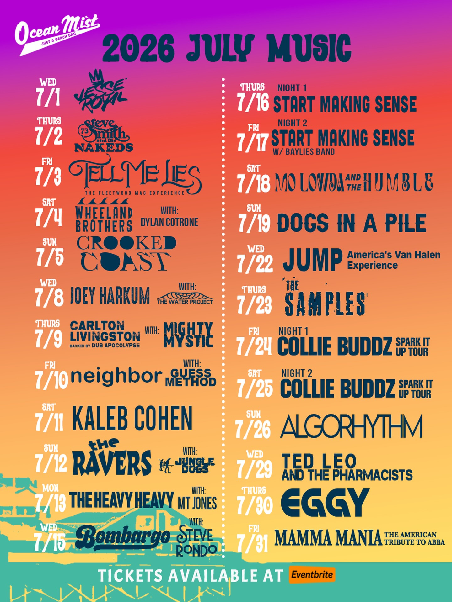 July Music at Ocean Mist