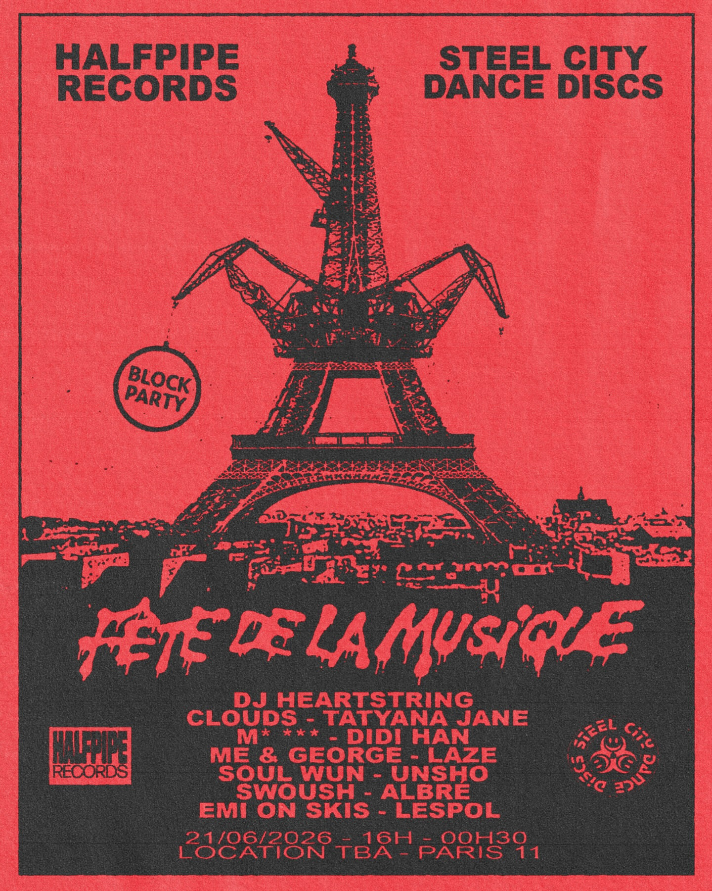 Halfpipe Records x Steel City Dance Discs - Fête de la Musique