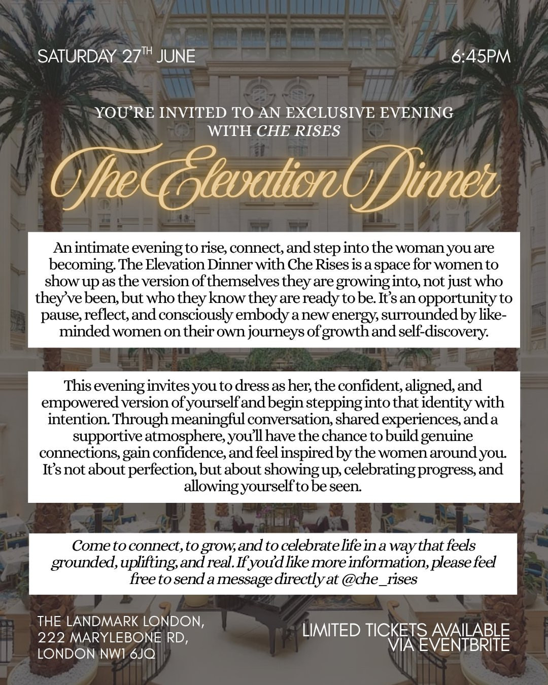 The Elevation Dinner