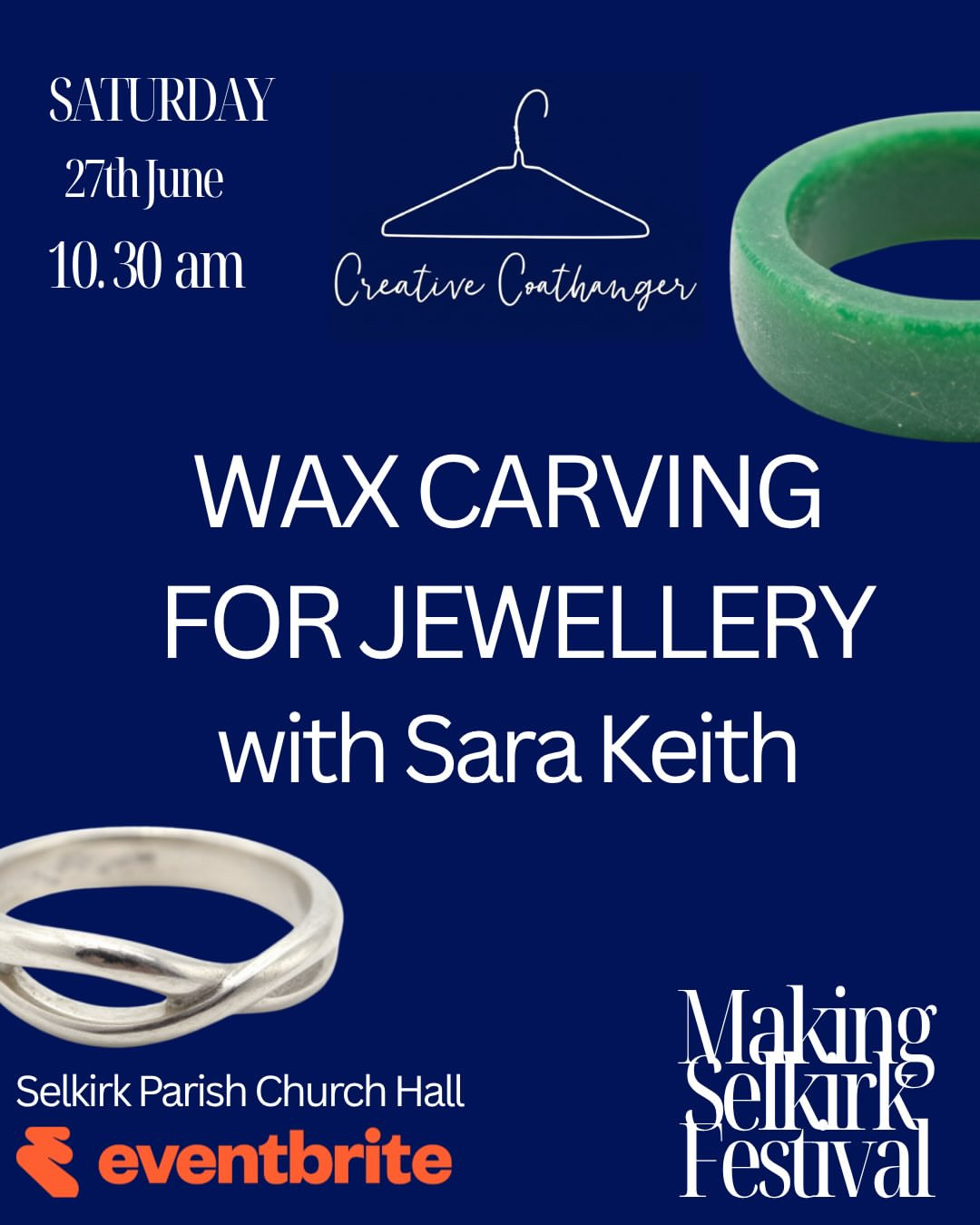 Wax Carving for Jewellery with Sara Keith at Making Selkirk Festival