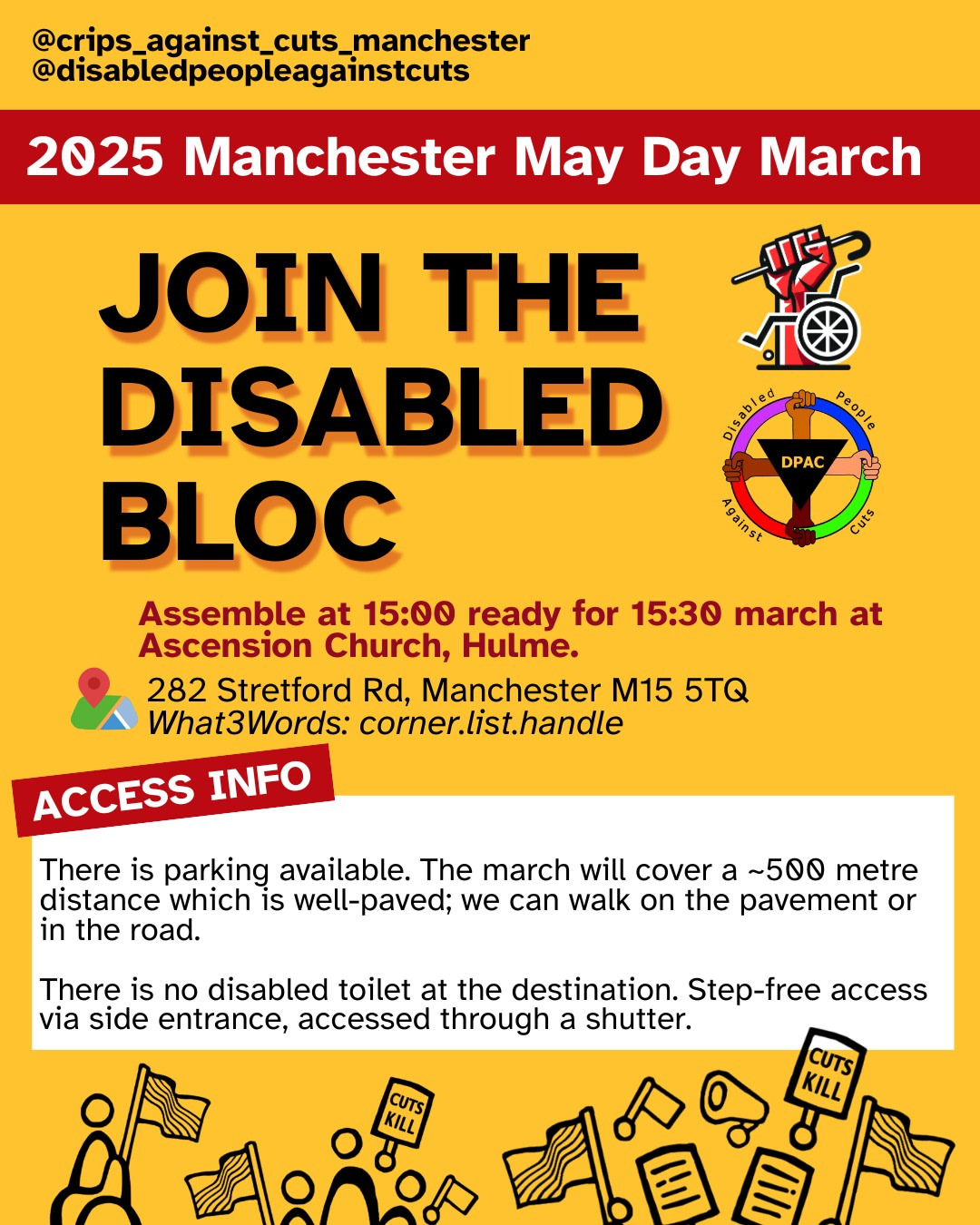 Disabled Bloc at Manchester May Day March