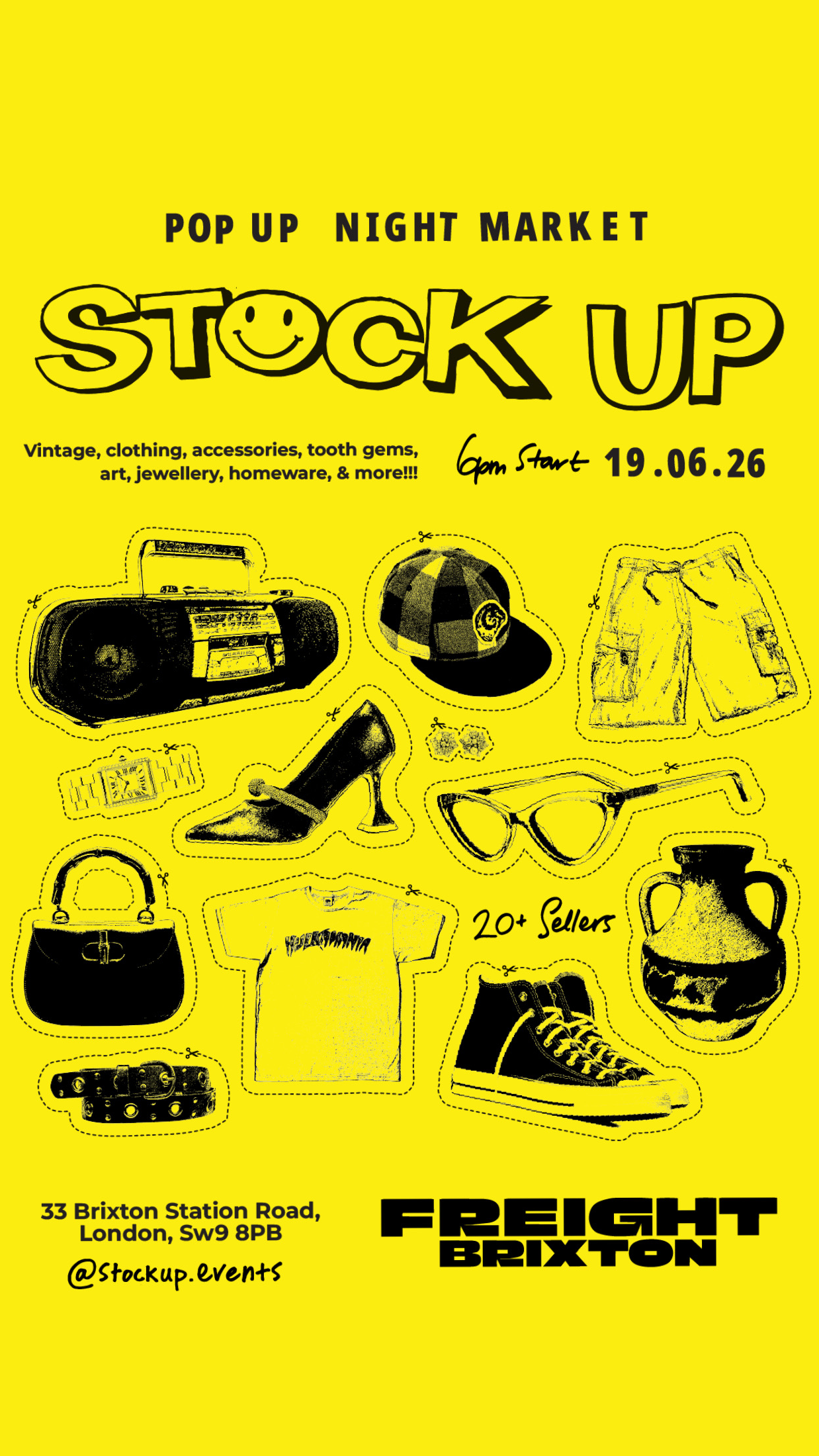 STOCK UP! Rooftop Vintage Night Market @ Freight Brixton