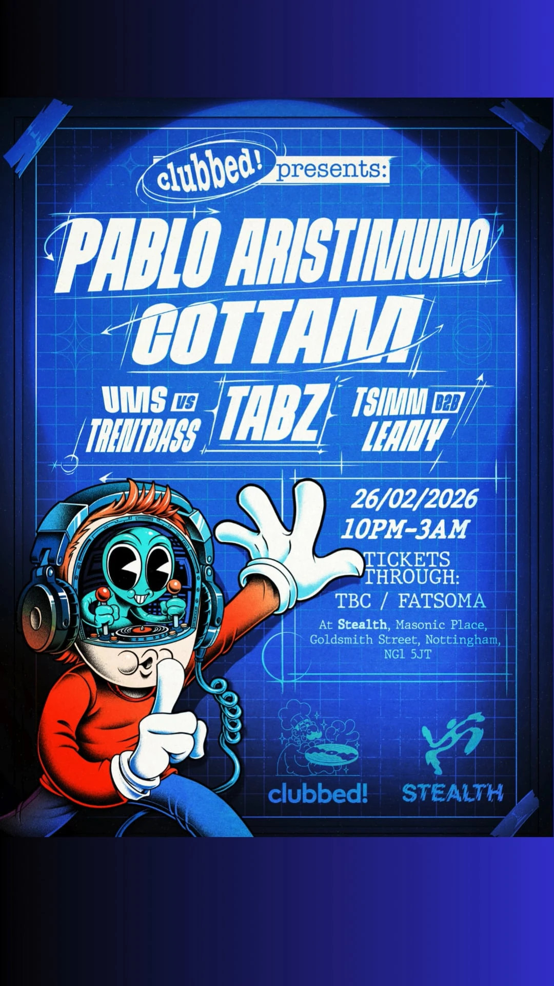 clubbed presents! Pablo Aristimuño, Cottam, TABZ
