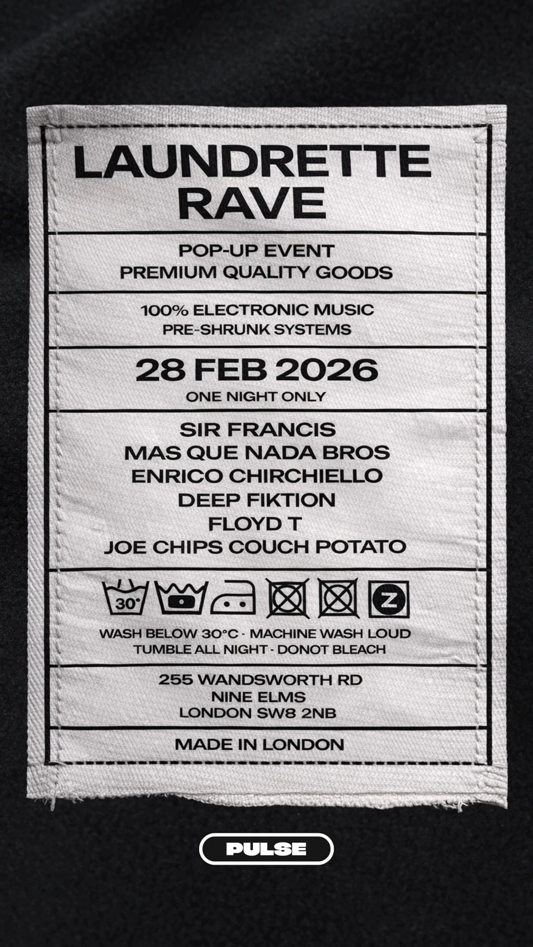 Pulse Presents: London Launderette rave