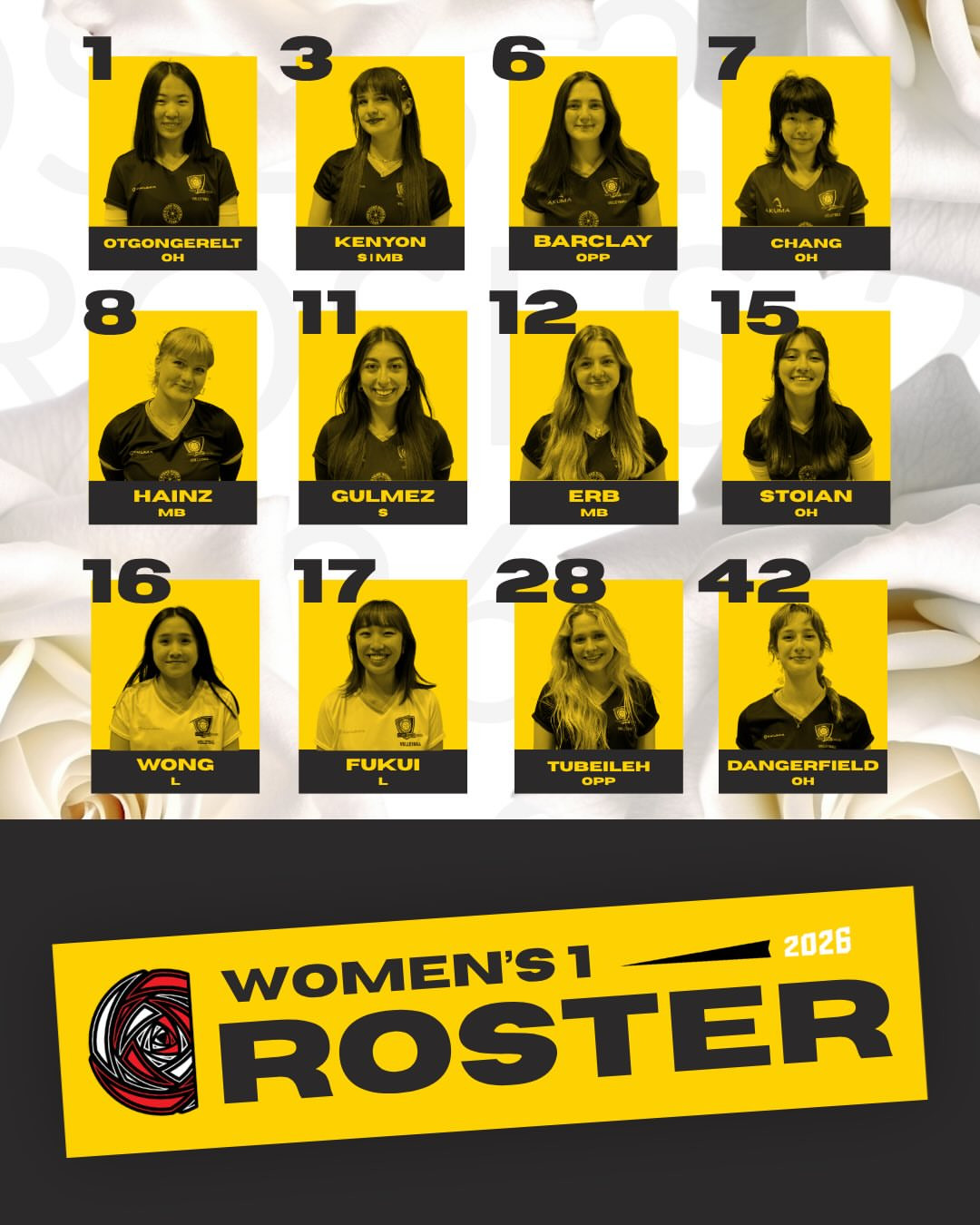 Roses 2026 Volleyball - Women's 1 Roster
