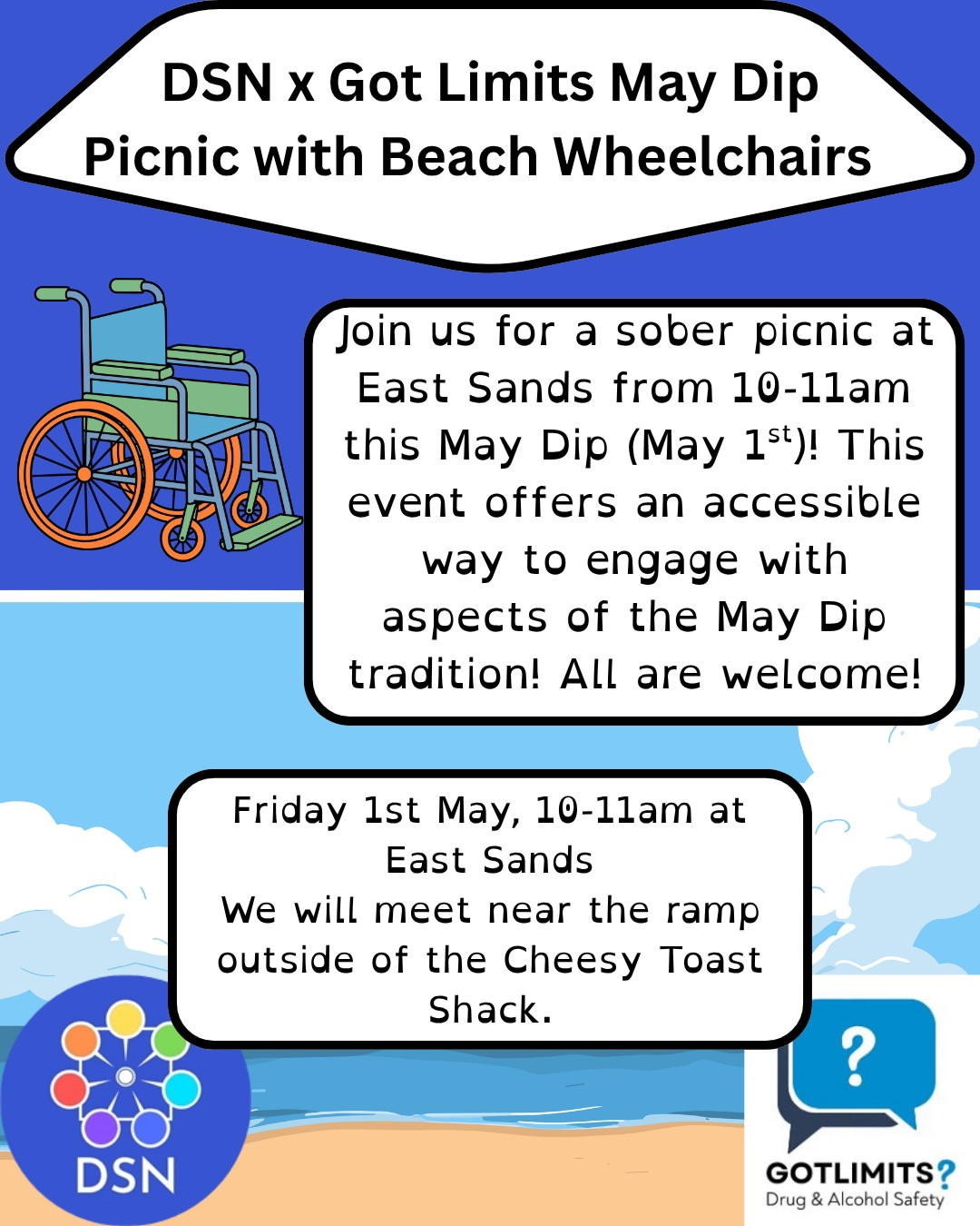DSN May Dip Picnic with Beach Wheelchairs
