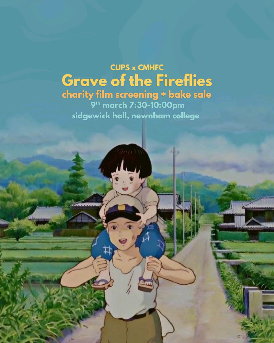 Charity Movie Night & Bake Sale: Grave of the Fireflies