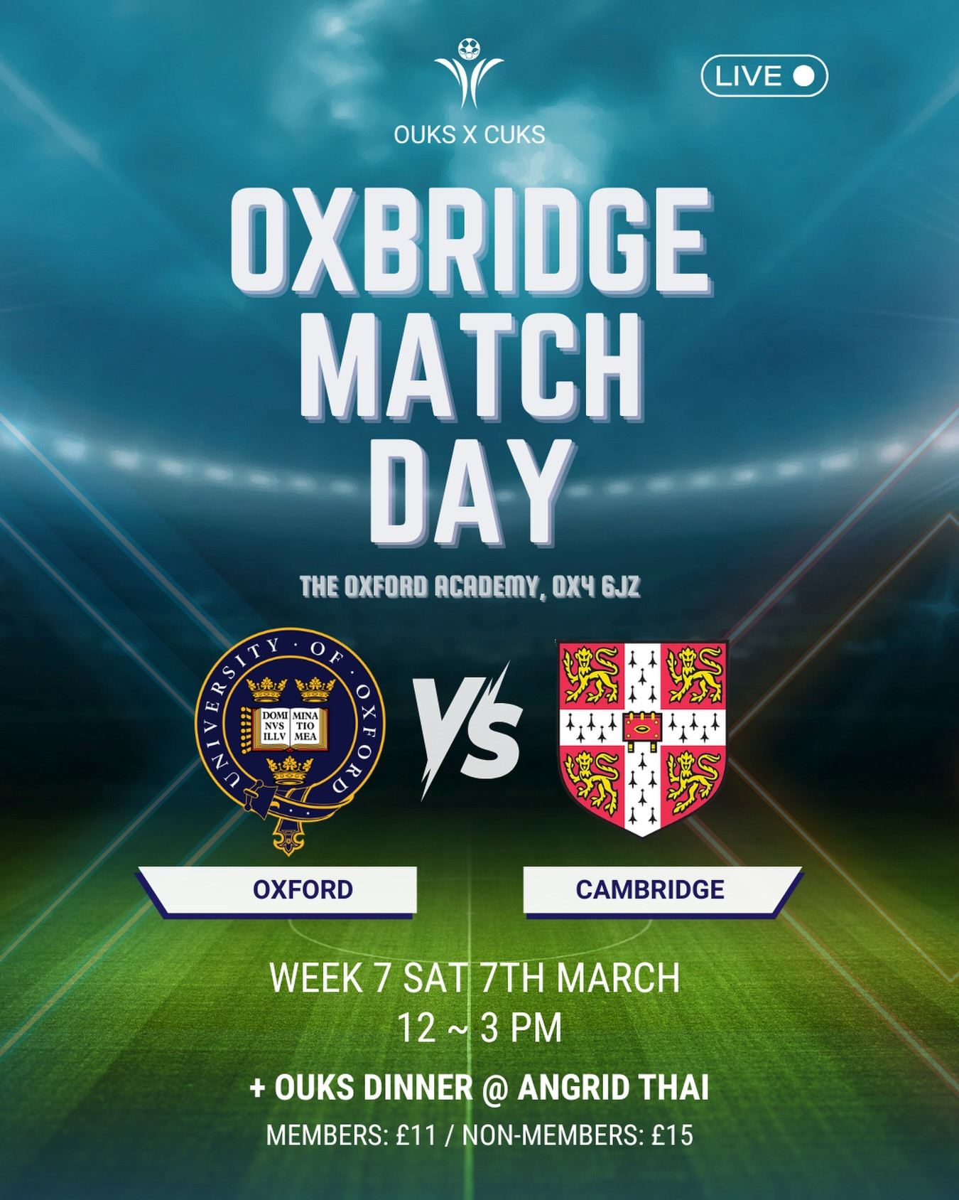 OXBRIDGE MATCH DAY