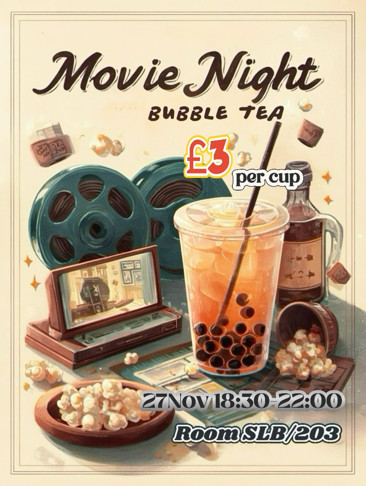 Movie Night x Bubble Tea