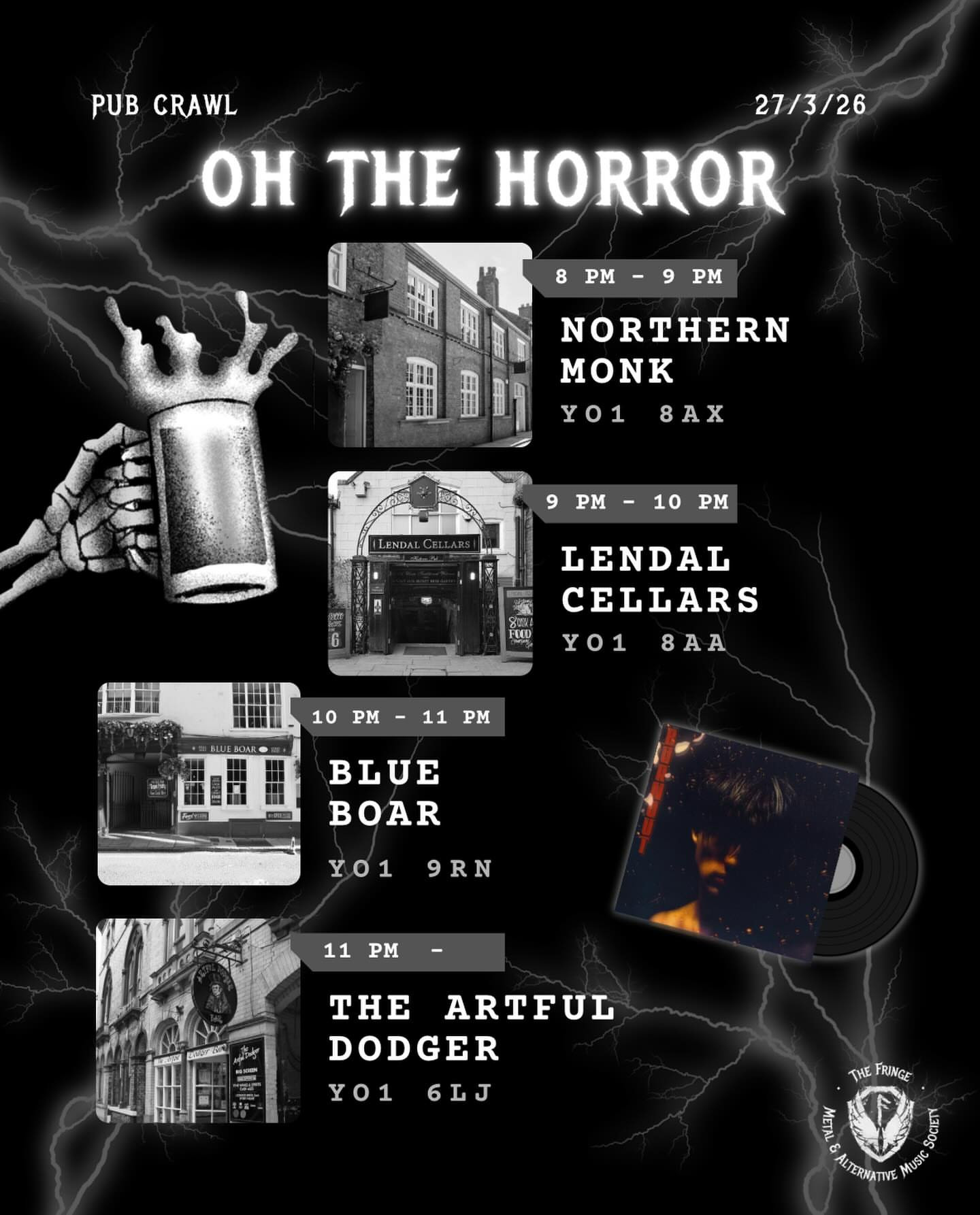 Horror Character Themed Pub Crawl