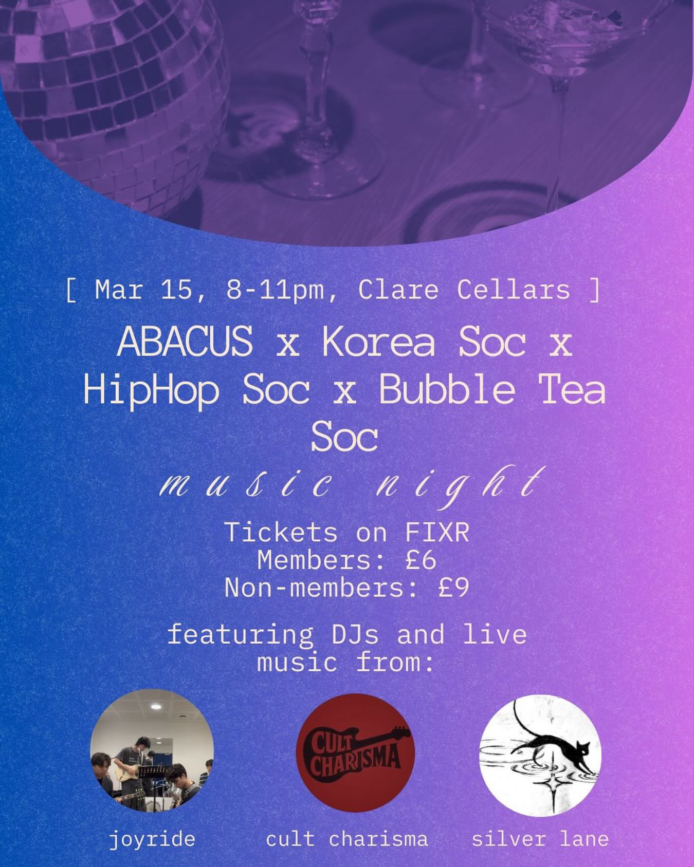 ABACUS x Korea Soc x HipHop Soc x Bubble Tea Soc Music Night