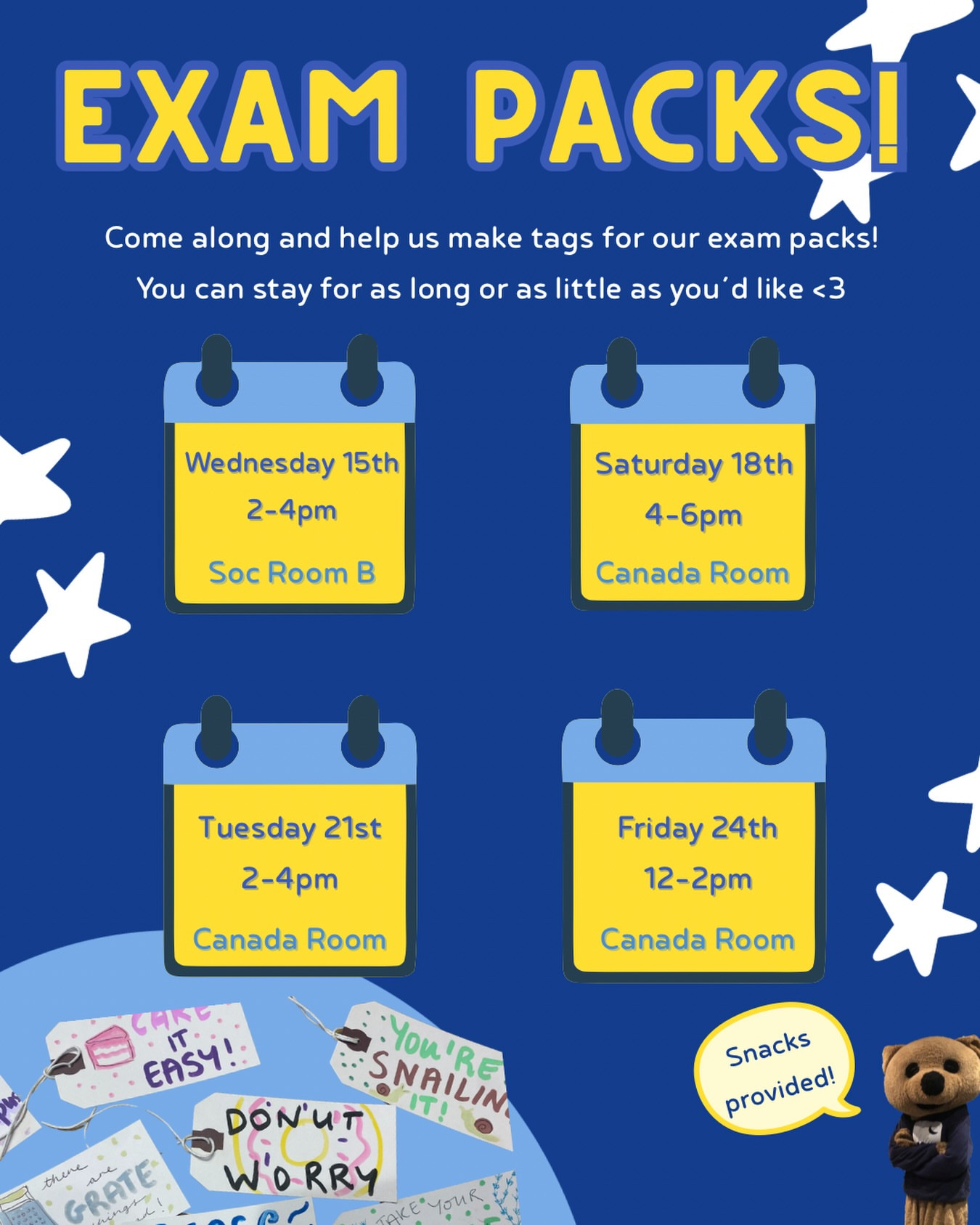 Exam Pack Tag Making Sessions