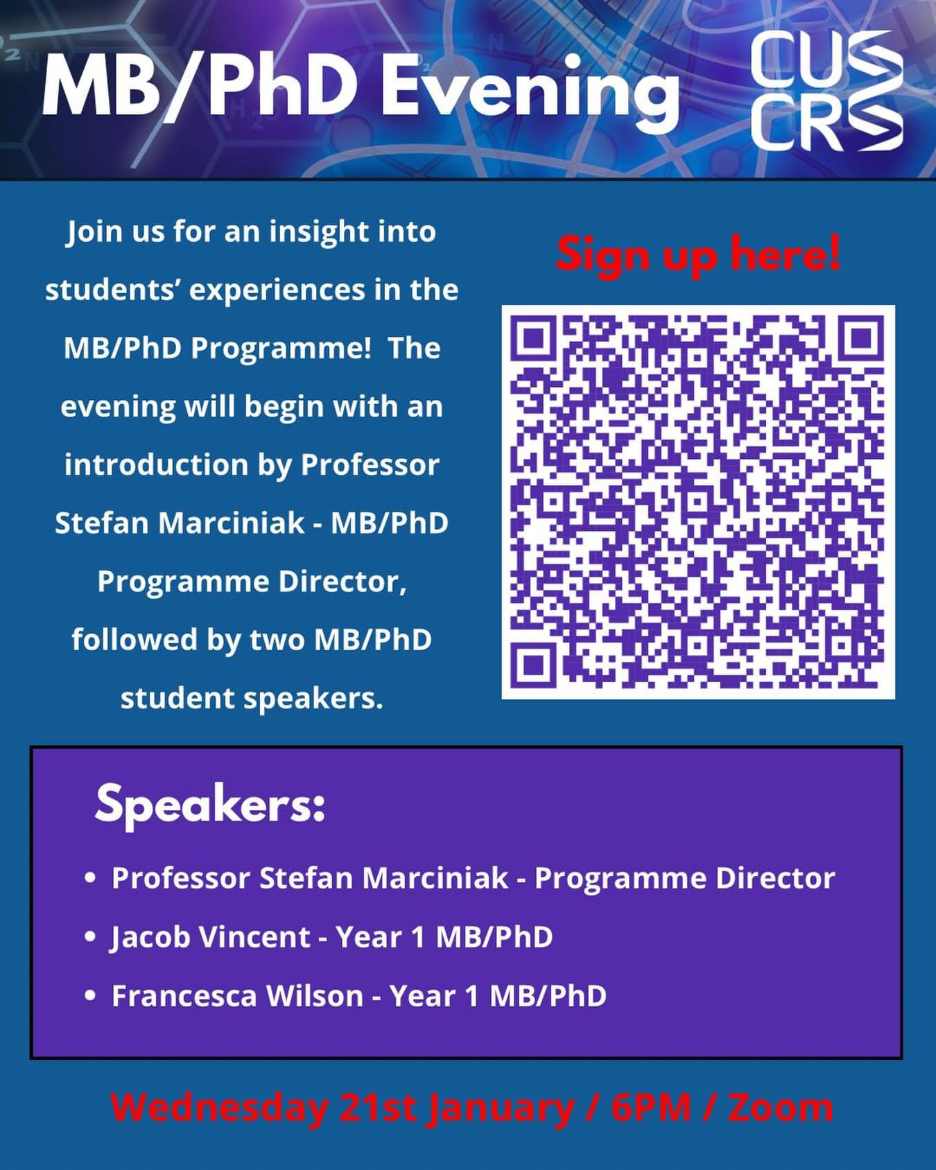CUSCRS MB/PhD Evening