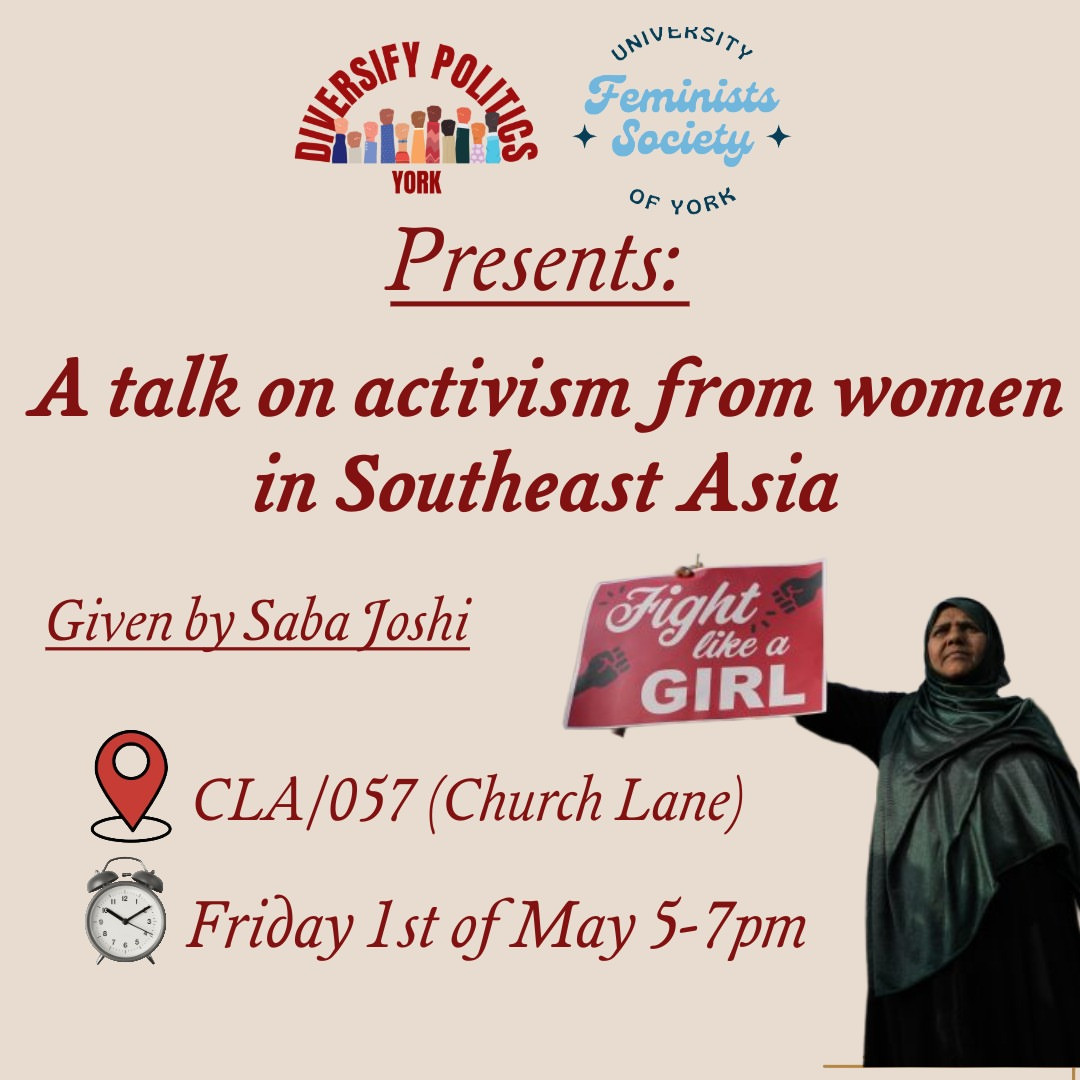 Diversify Politics x FemSoc talk on activism in Southeast Asia