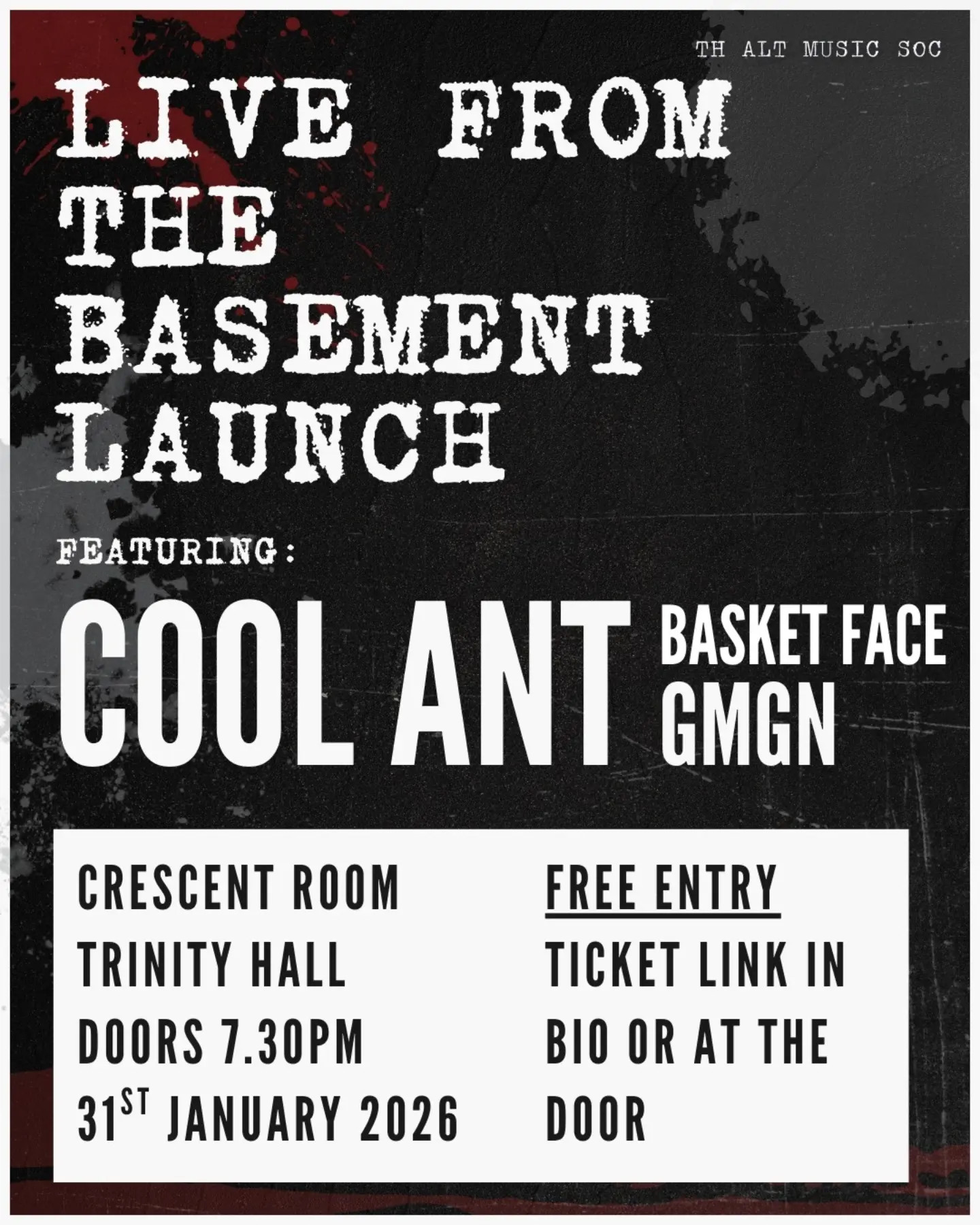 Trinity Hall Basement Launch Gig