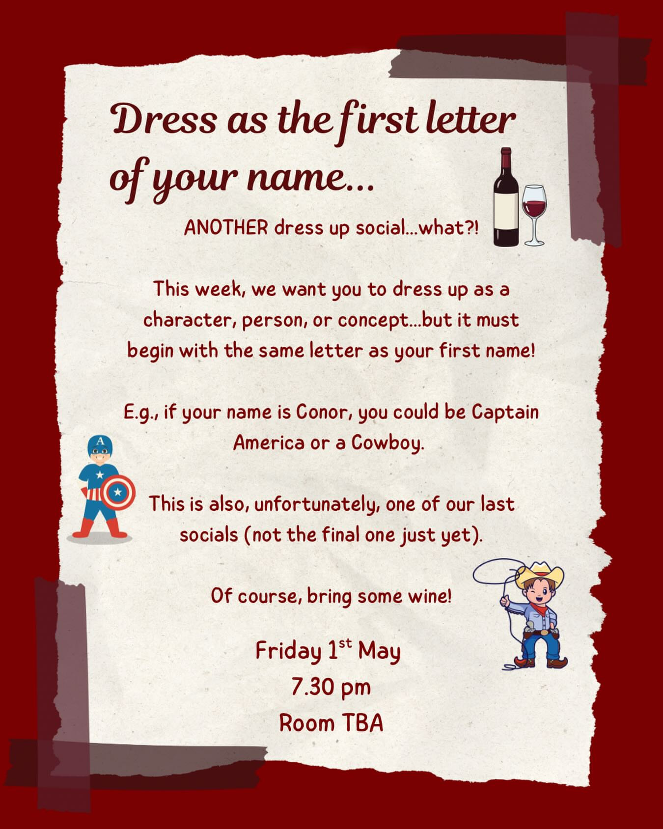 Wine Soc Dress Up Social