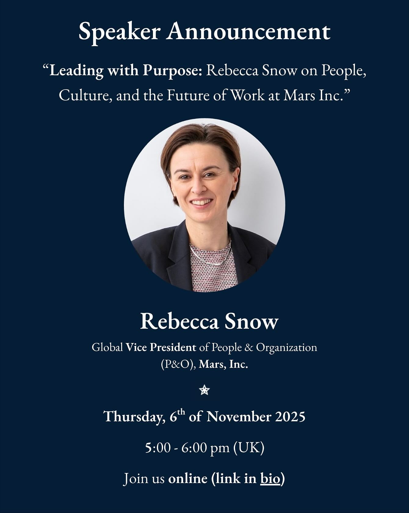 Rebecca Snow Guest Speaker