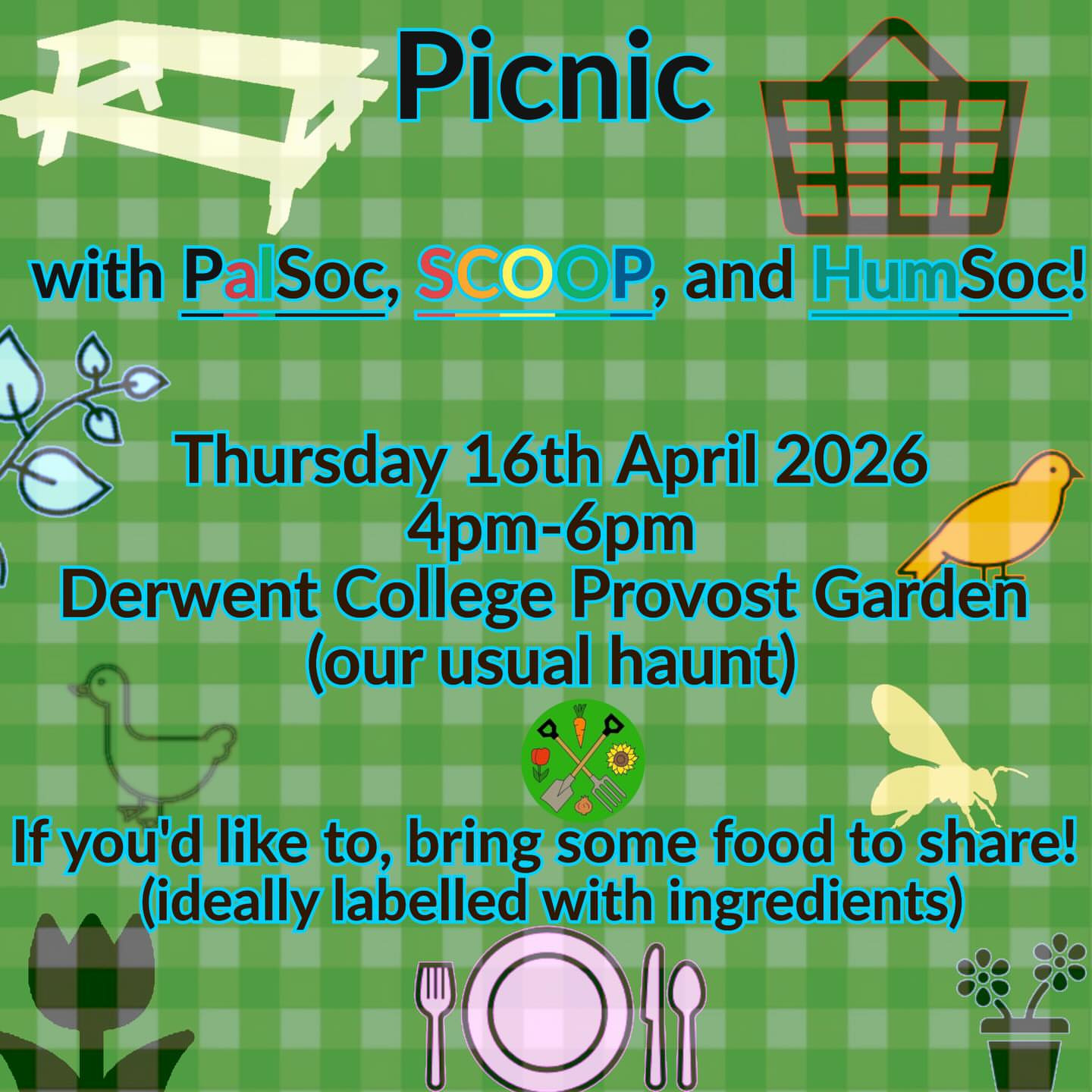 Picnic with HumSoc, SCOOP, and PalSoc