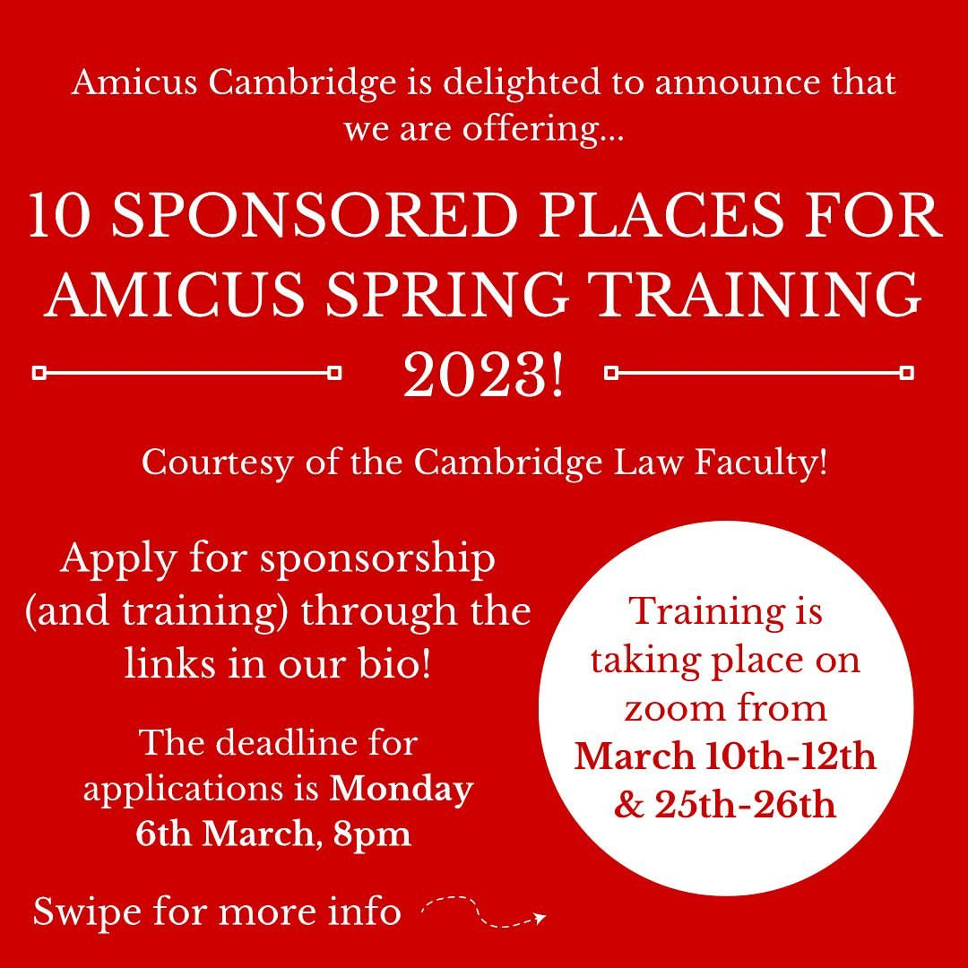 Amicus Death Penalty Spring Training Programme 2023