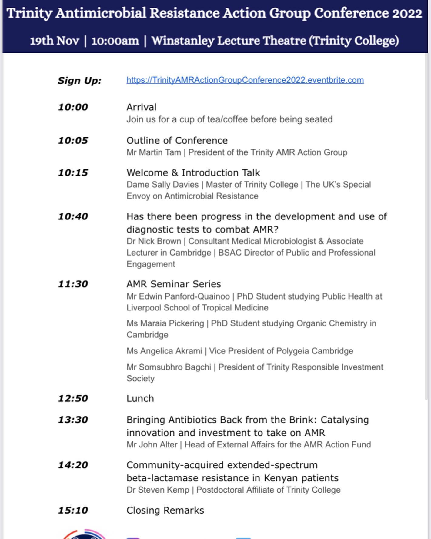 Trinity Antimicrobial Resistance Action Group Conference 2022