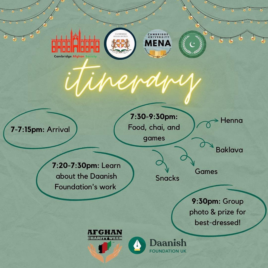 Cambridge Afghan Society Itinerary