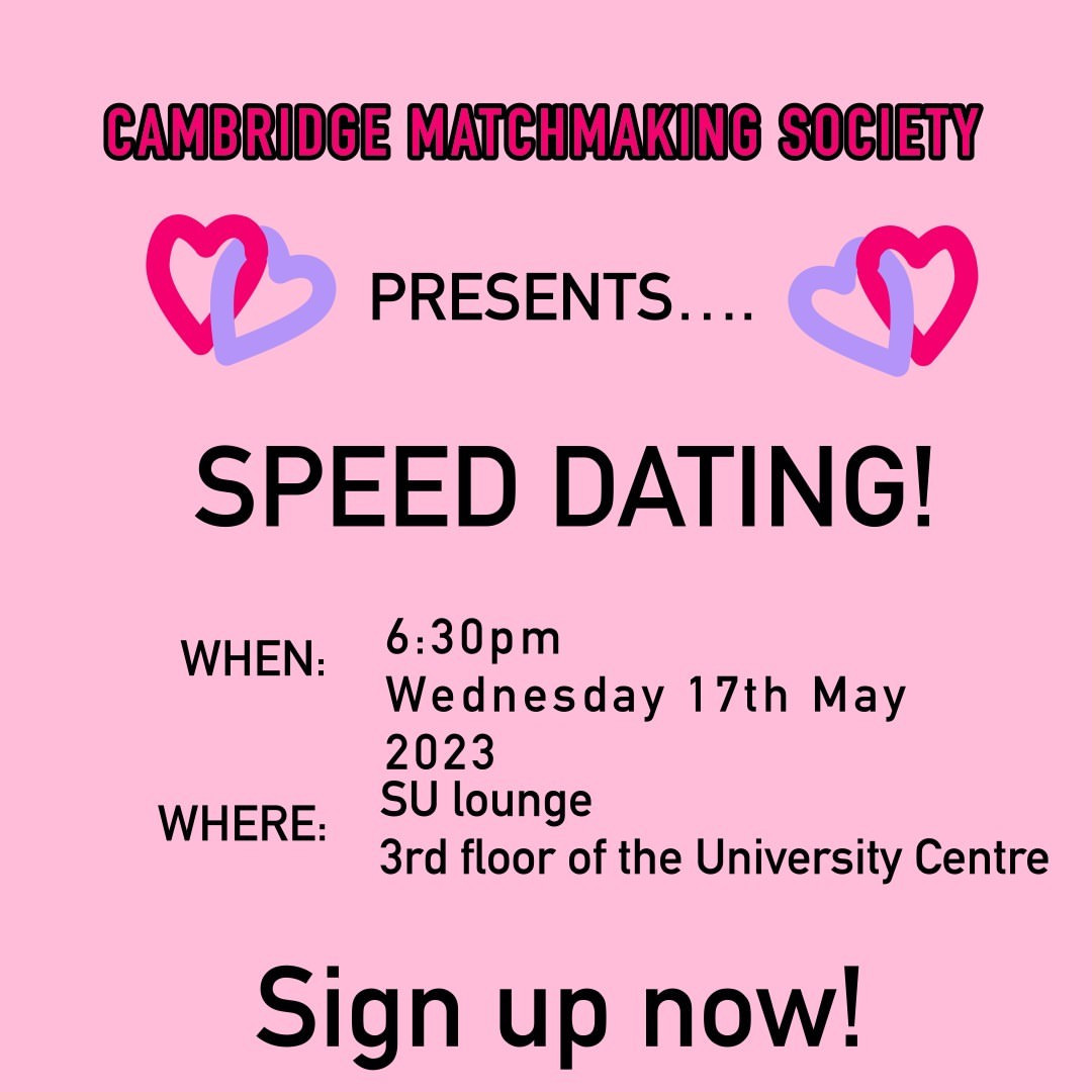 Cambridge Matchmaking Society Speed Dating Event