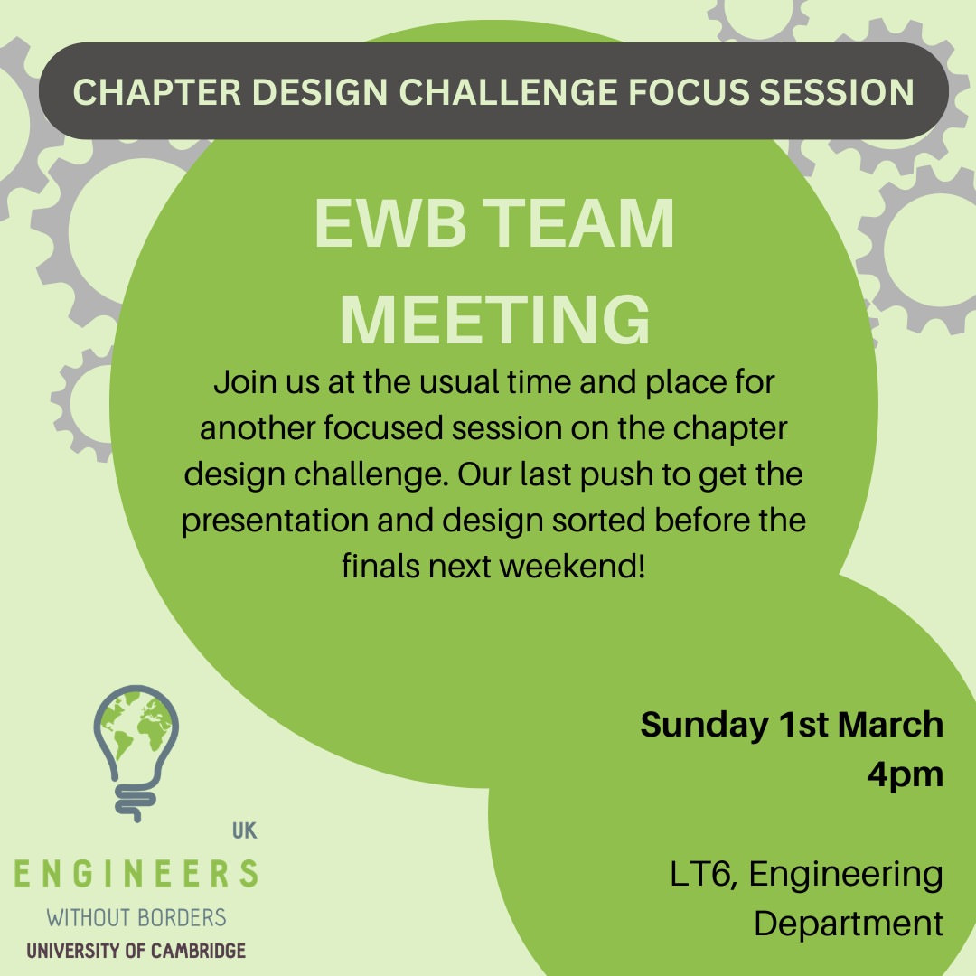 EWB Team Meeting: Chapter Design Challenge Focus Session