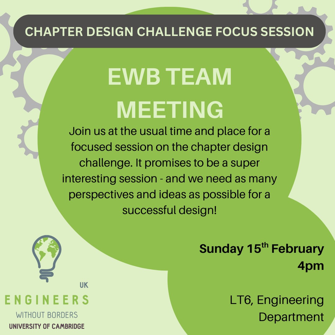 EWB Team Meeting: Chapter Design Challenge Focus Session