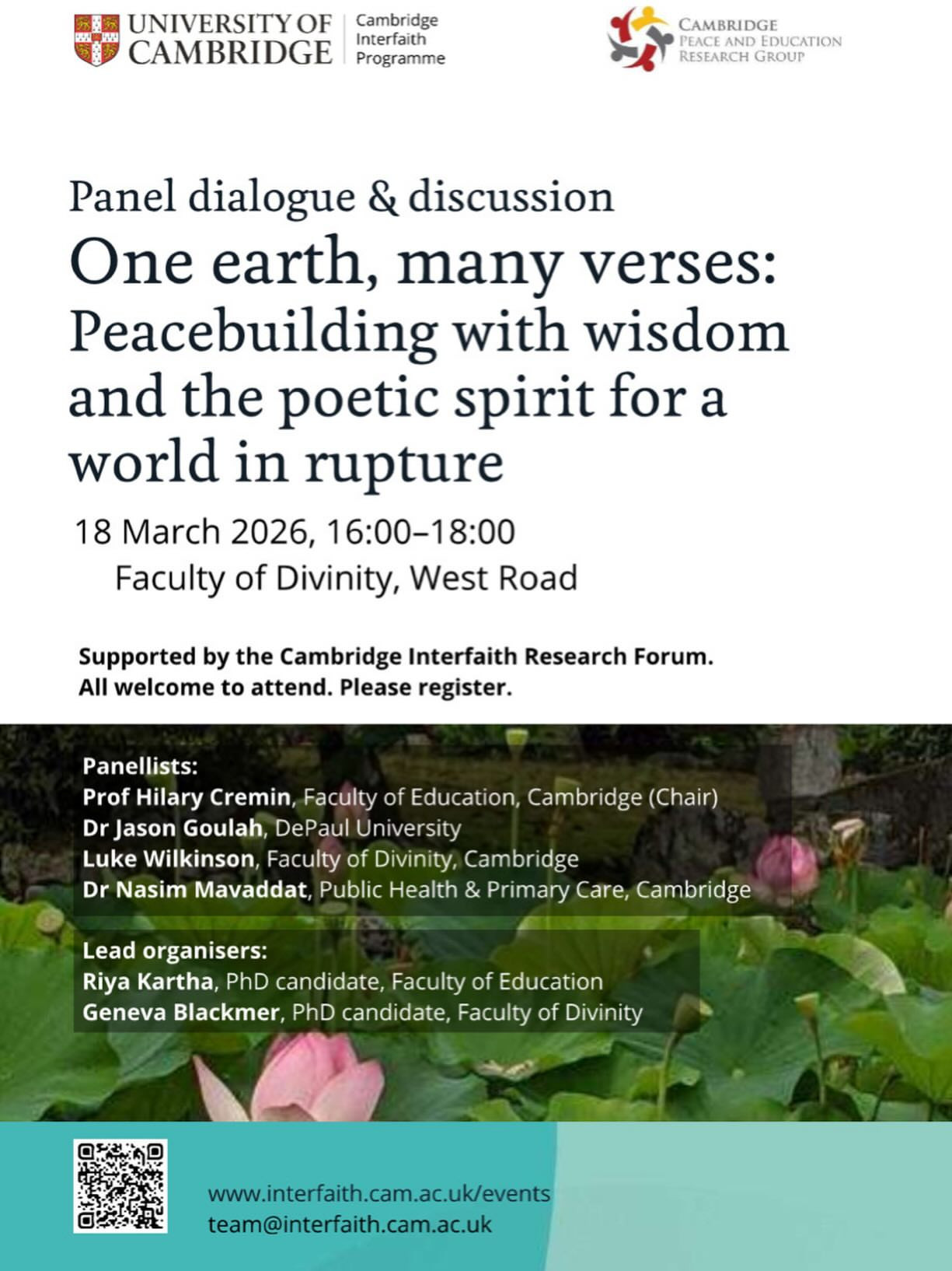 Panel Dialogue & Discussion: One Earth, Many Verses