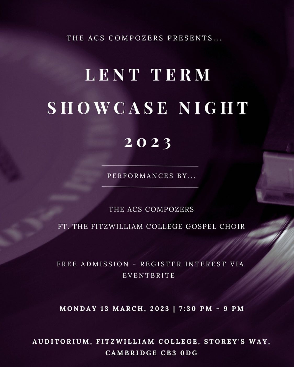 Lent Term Showcase Night 2023