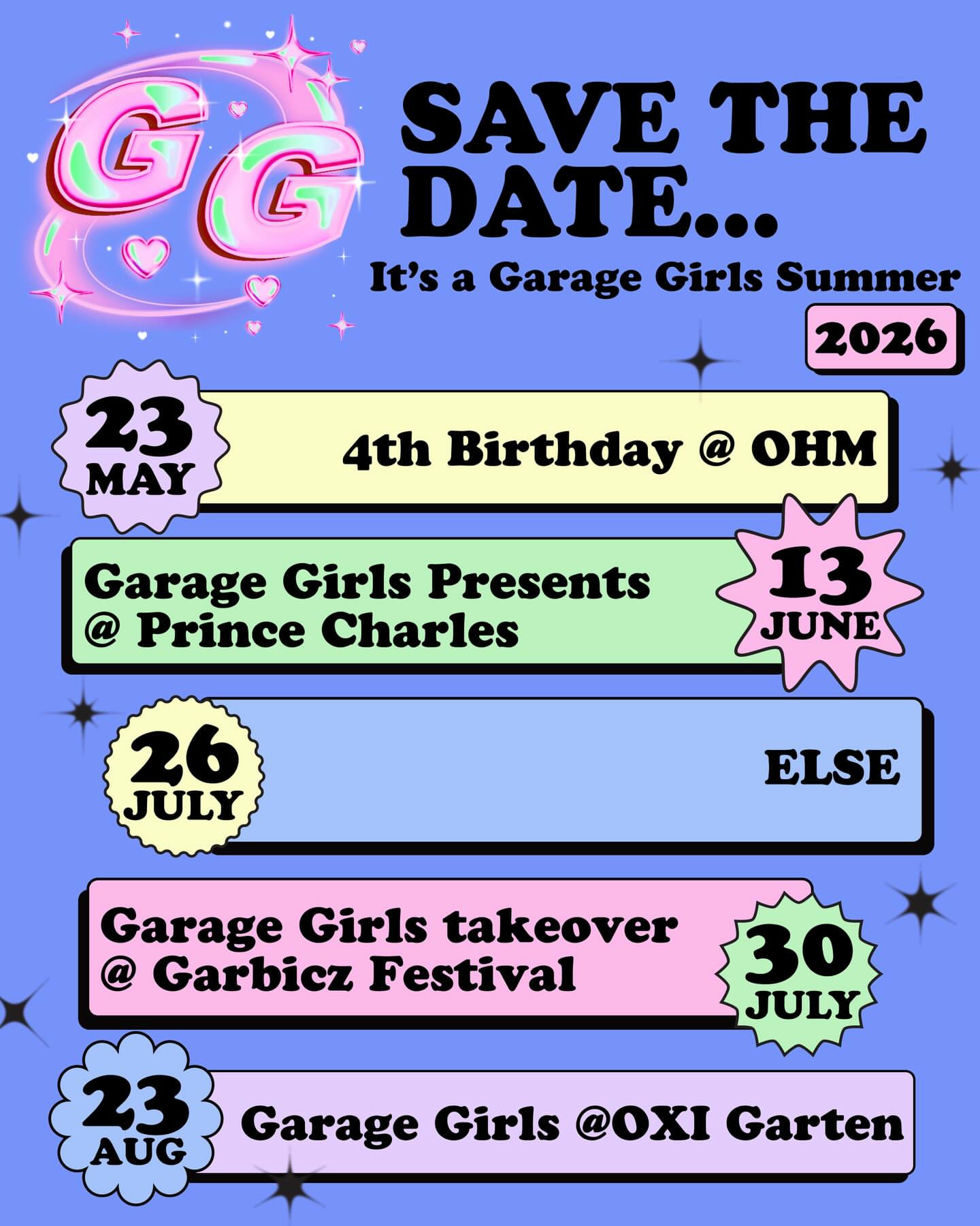Garage Girls Summer Dates
