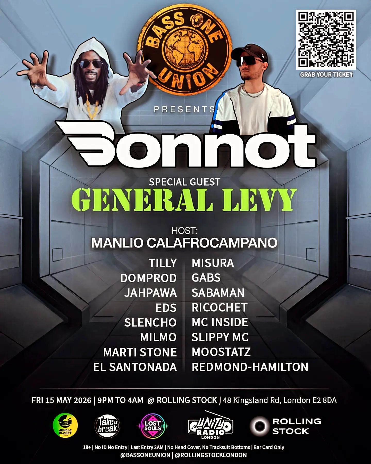 BASS ONE UNION presents: Bonnot / General Levy